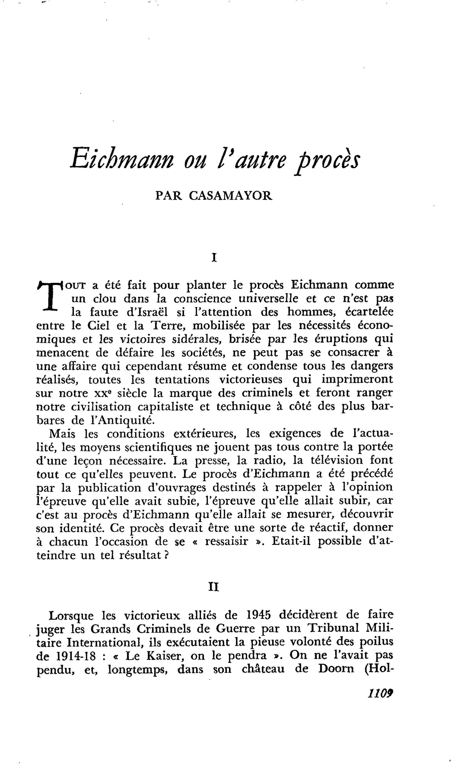 Eichmann ou l’autre procès
