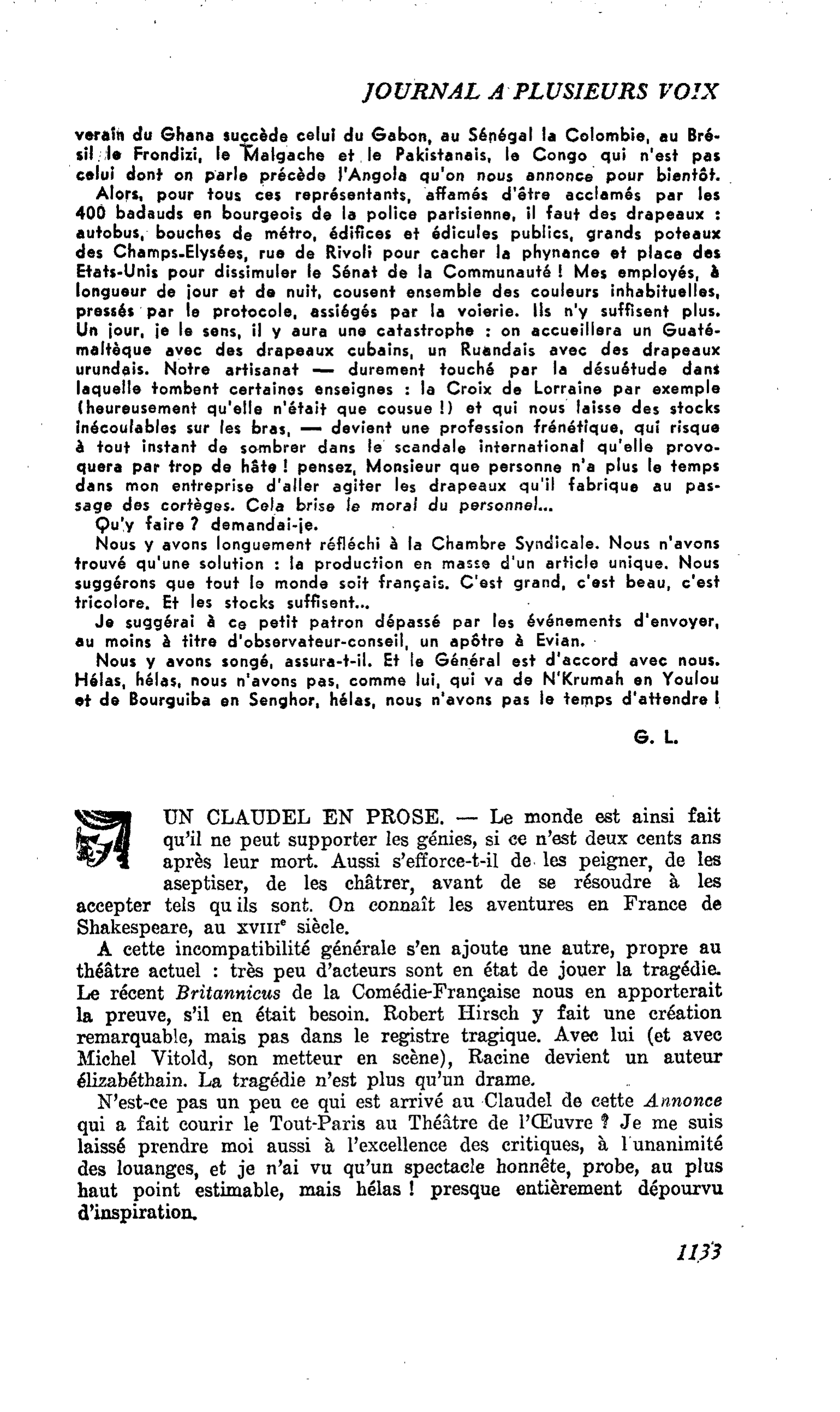 UN CLAUDEL EN PROSE