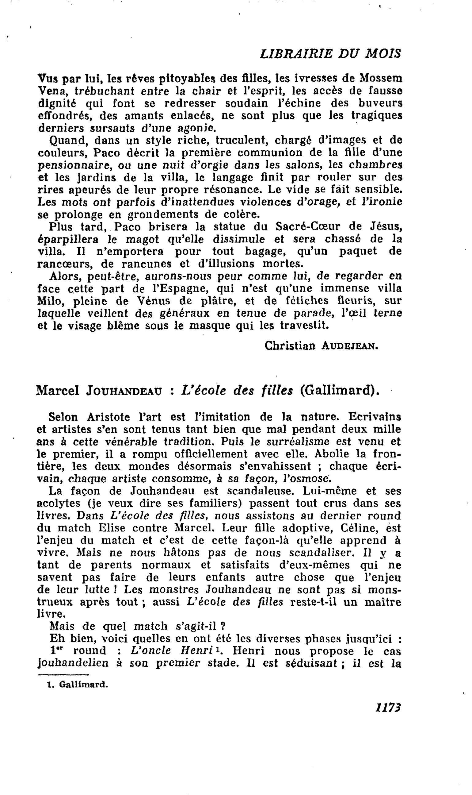 Marcel Jouhandeau : L’école des filles