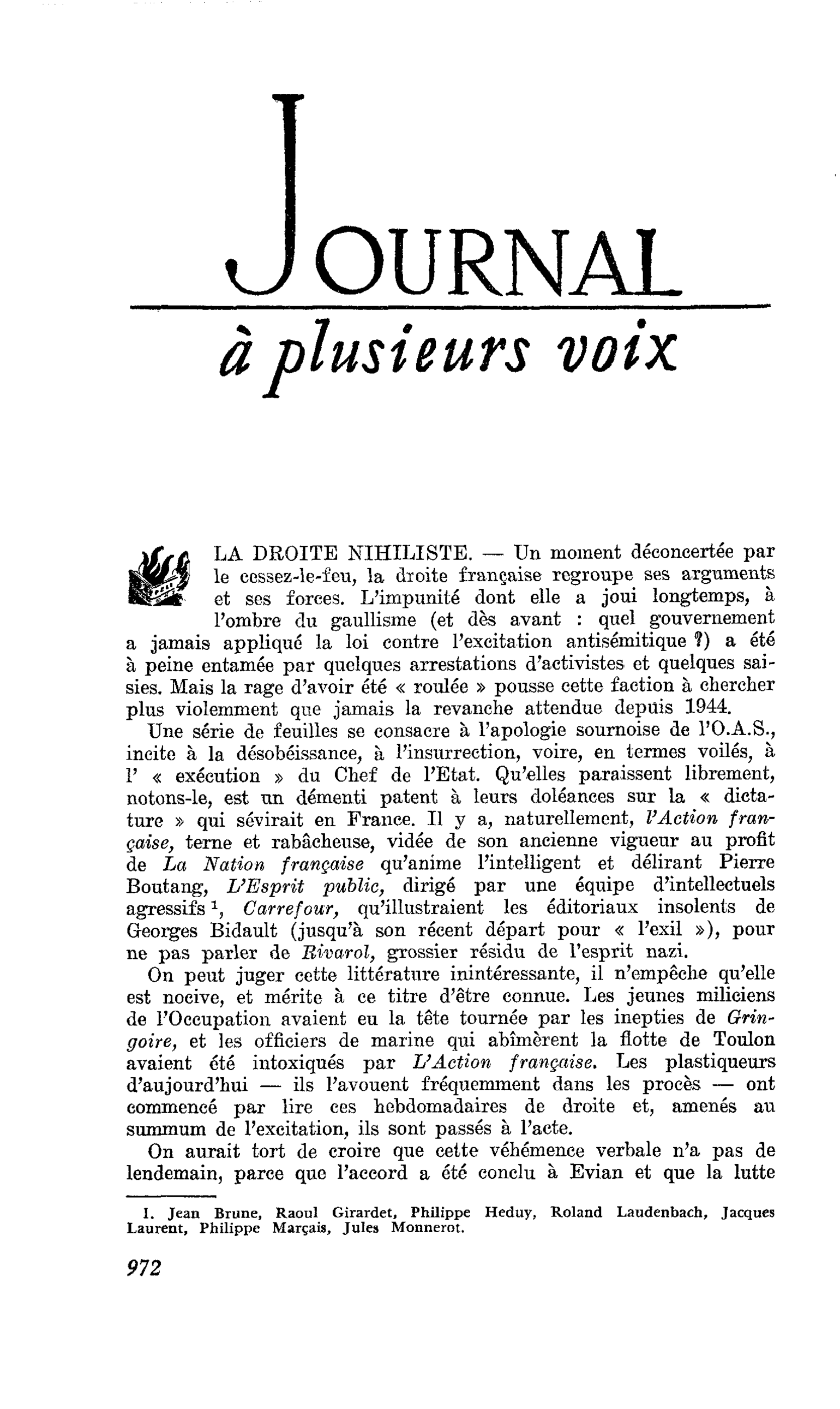 LA DROITE NIHILISTE
