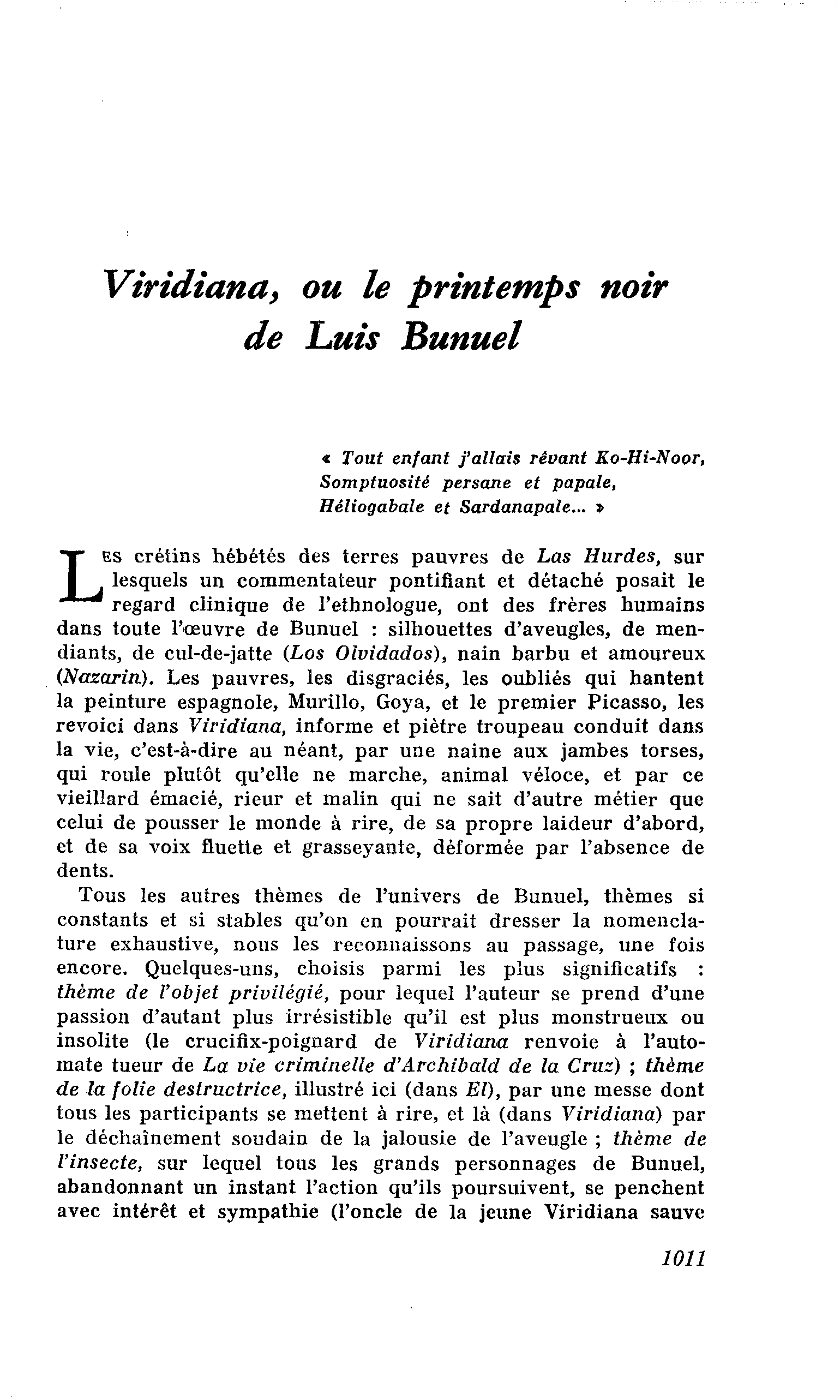 Viridiana, ou le printemps noir de Luis Bunuel