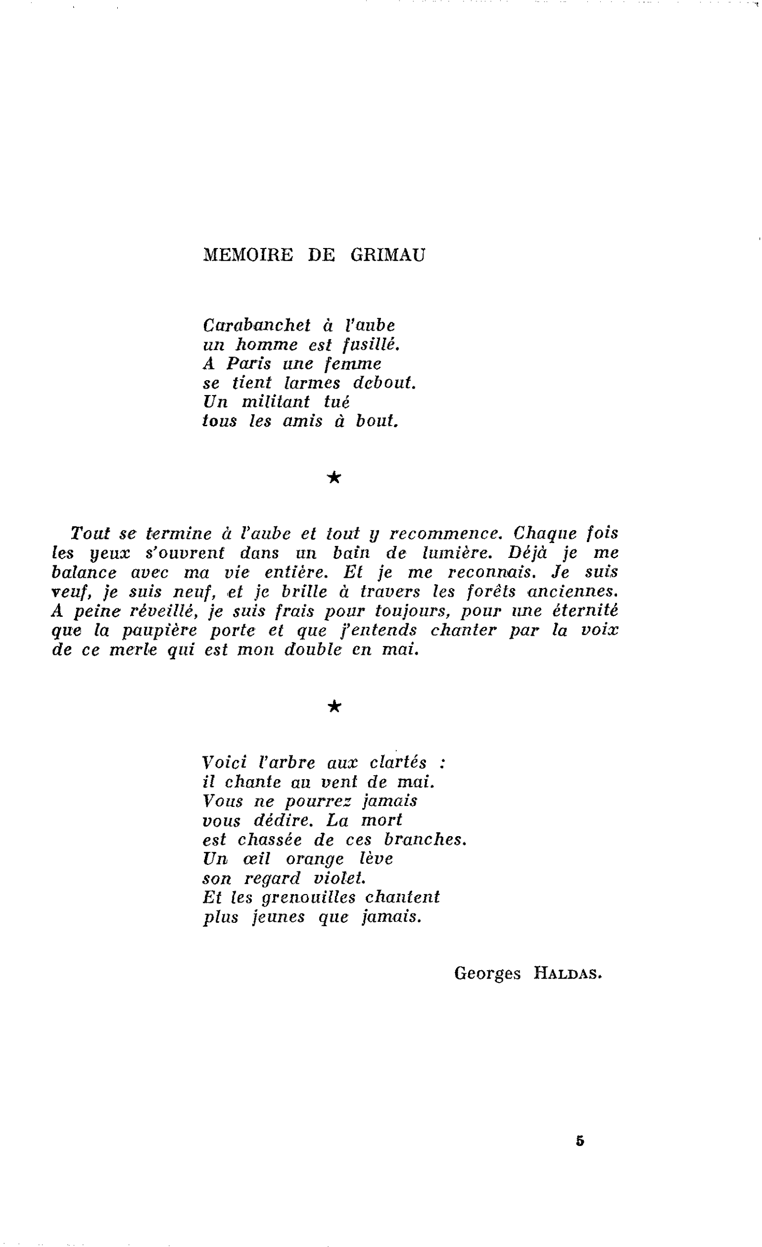 MEMOIRE DE GRIMAU