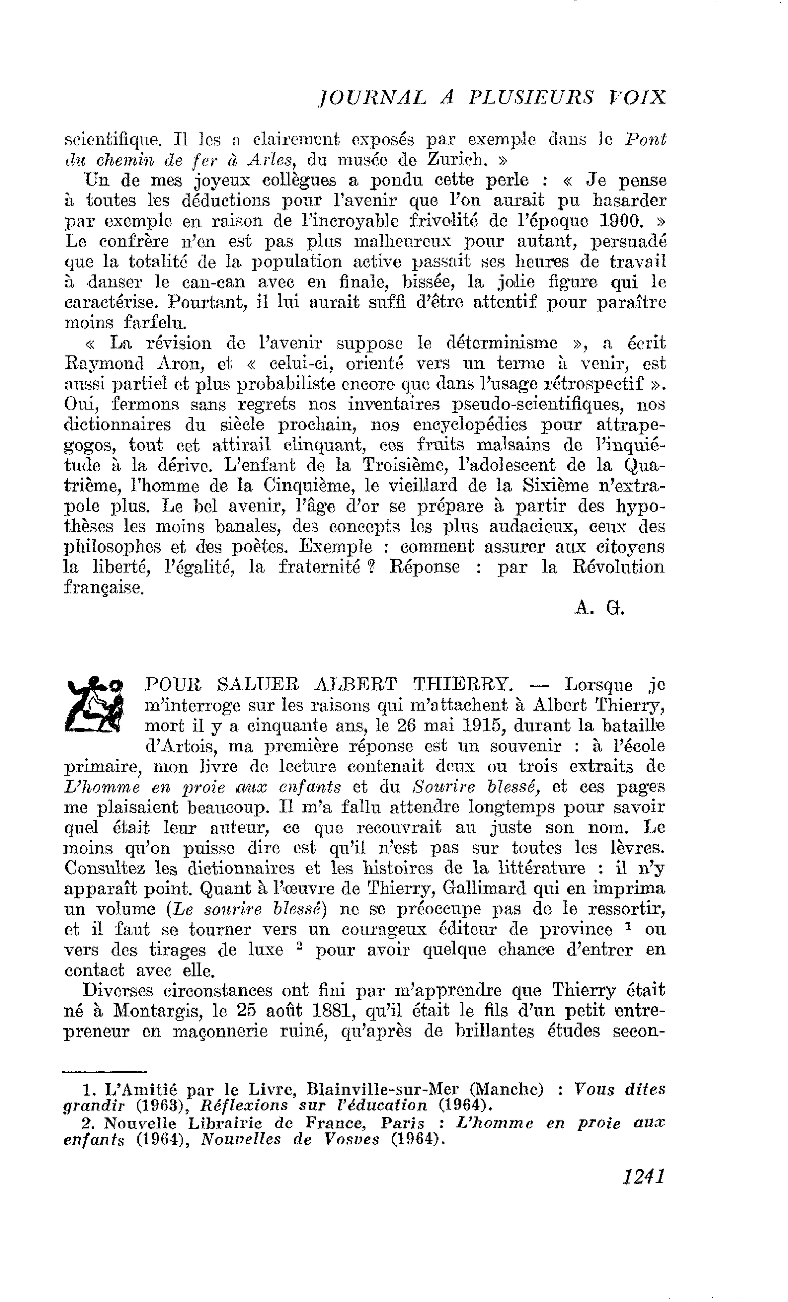 POUR SALUER ALBERT THIERRY