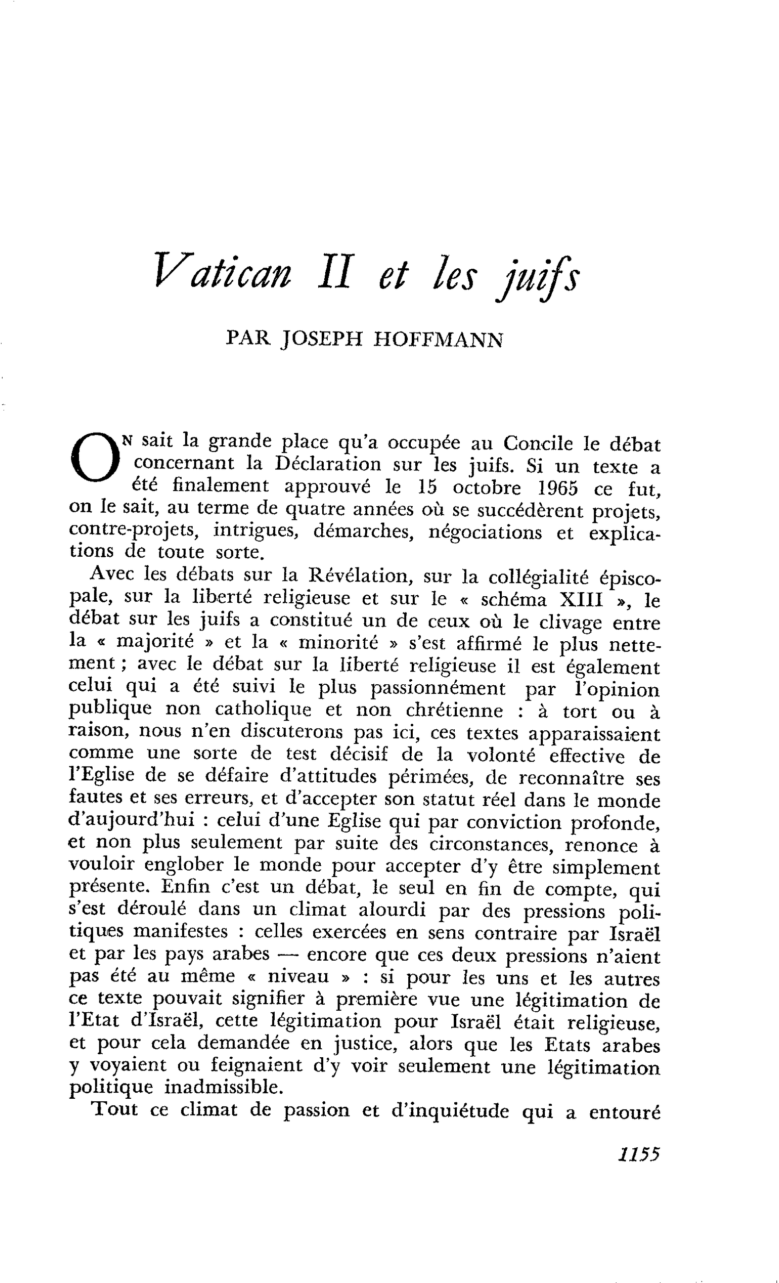 Vatican II et les juifs