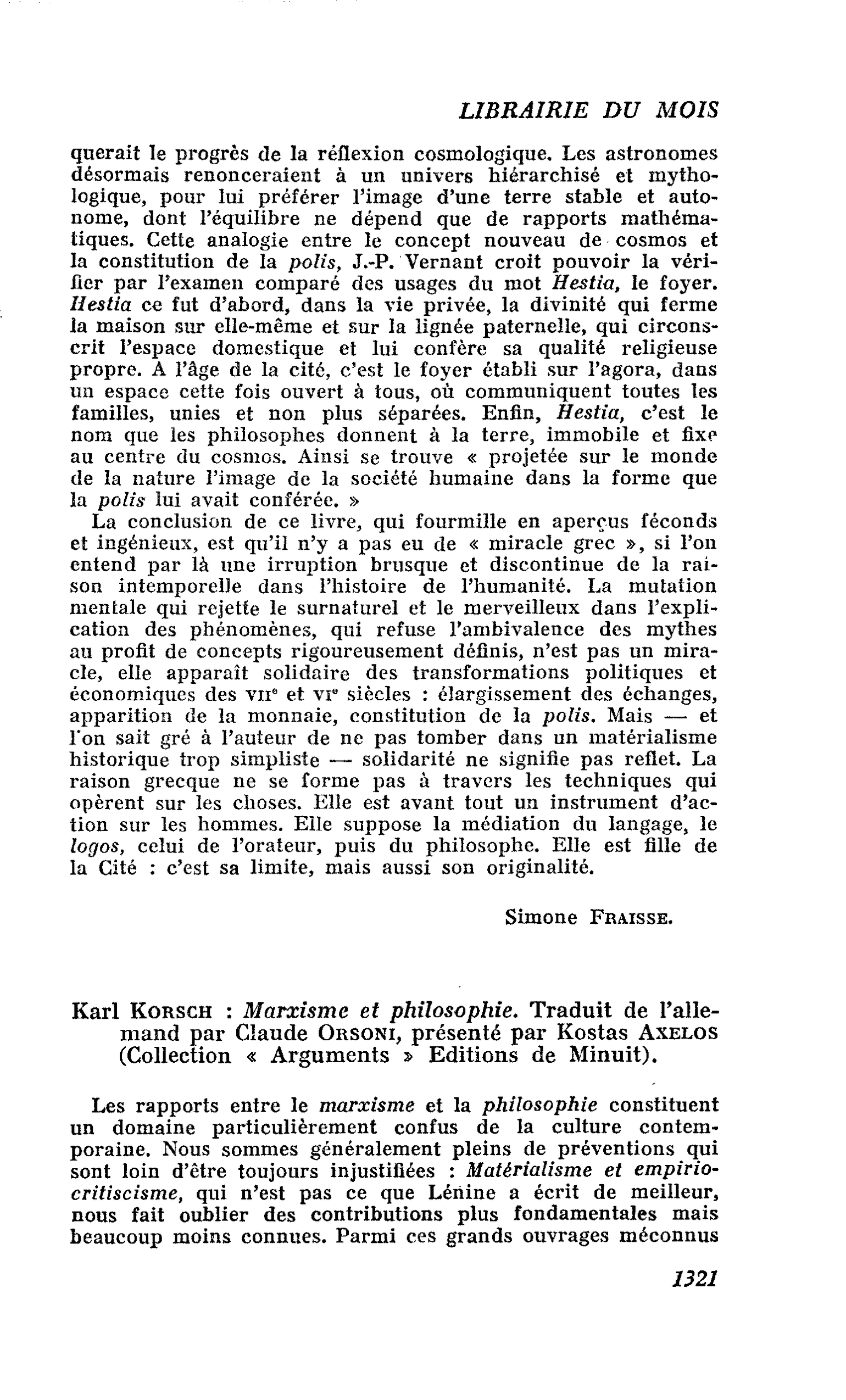 Karl Korsch : Marxisme et philosophie.