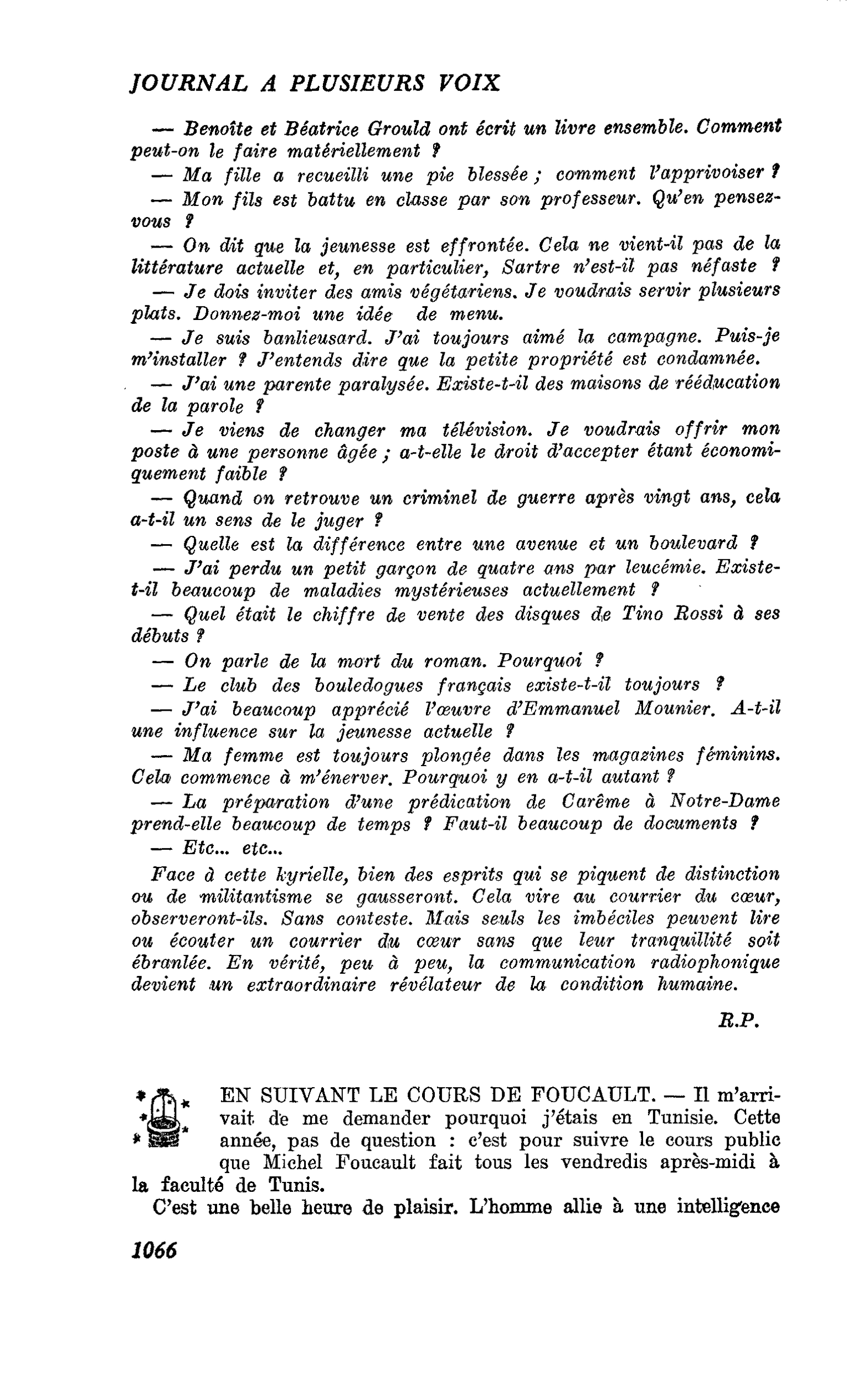 EN SUIVANT LE COURS DE FOUCAULT