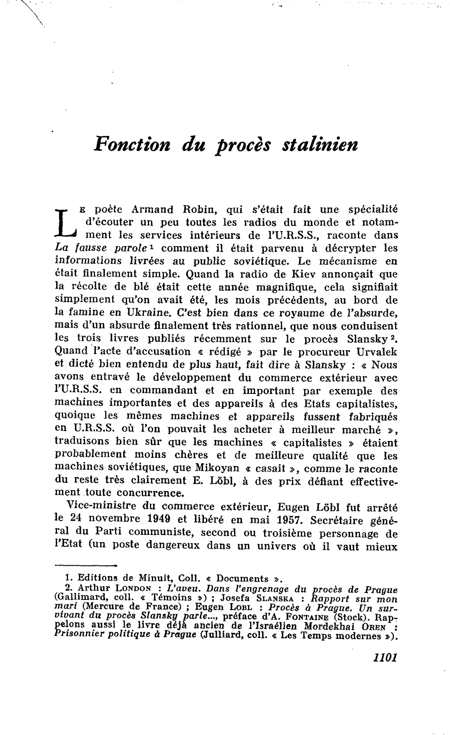 Fonction du procès stalinien