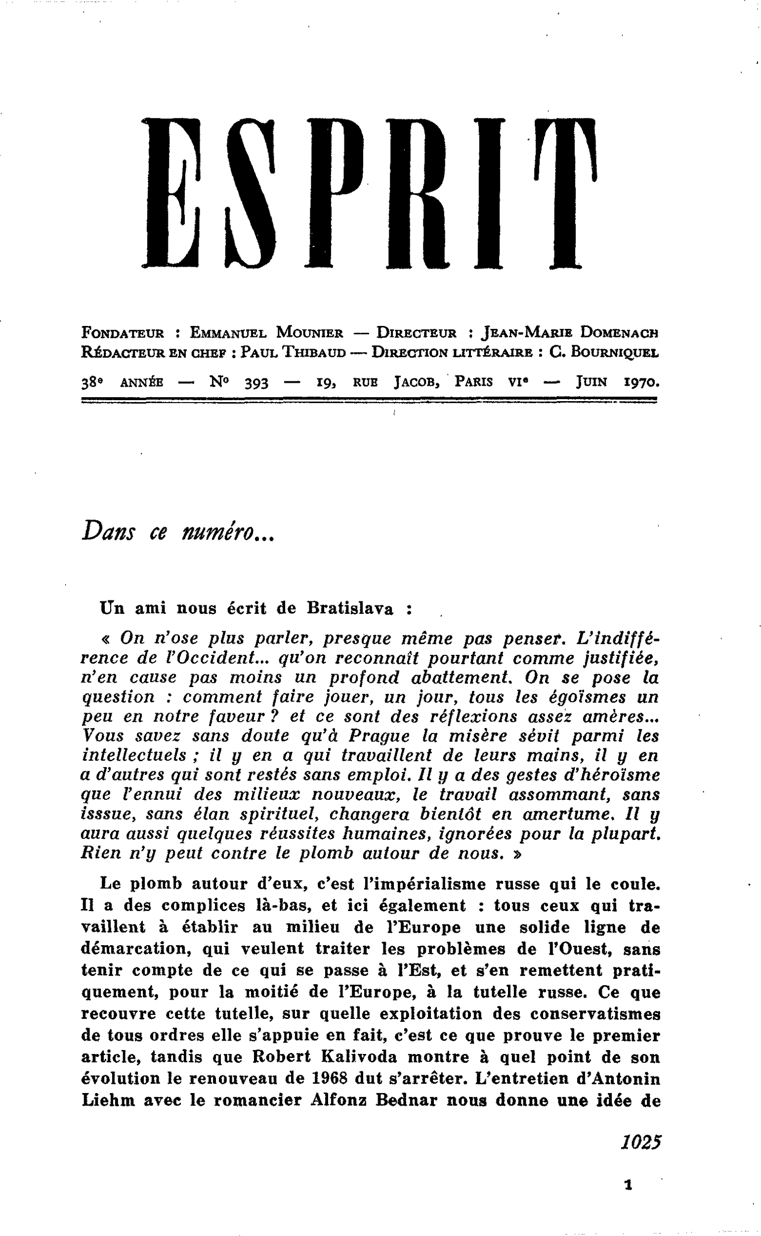 Dans ce numéro…