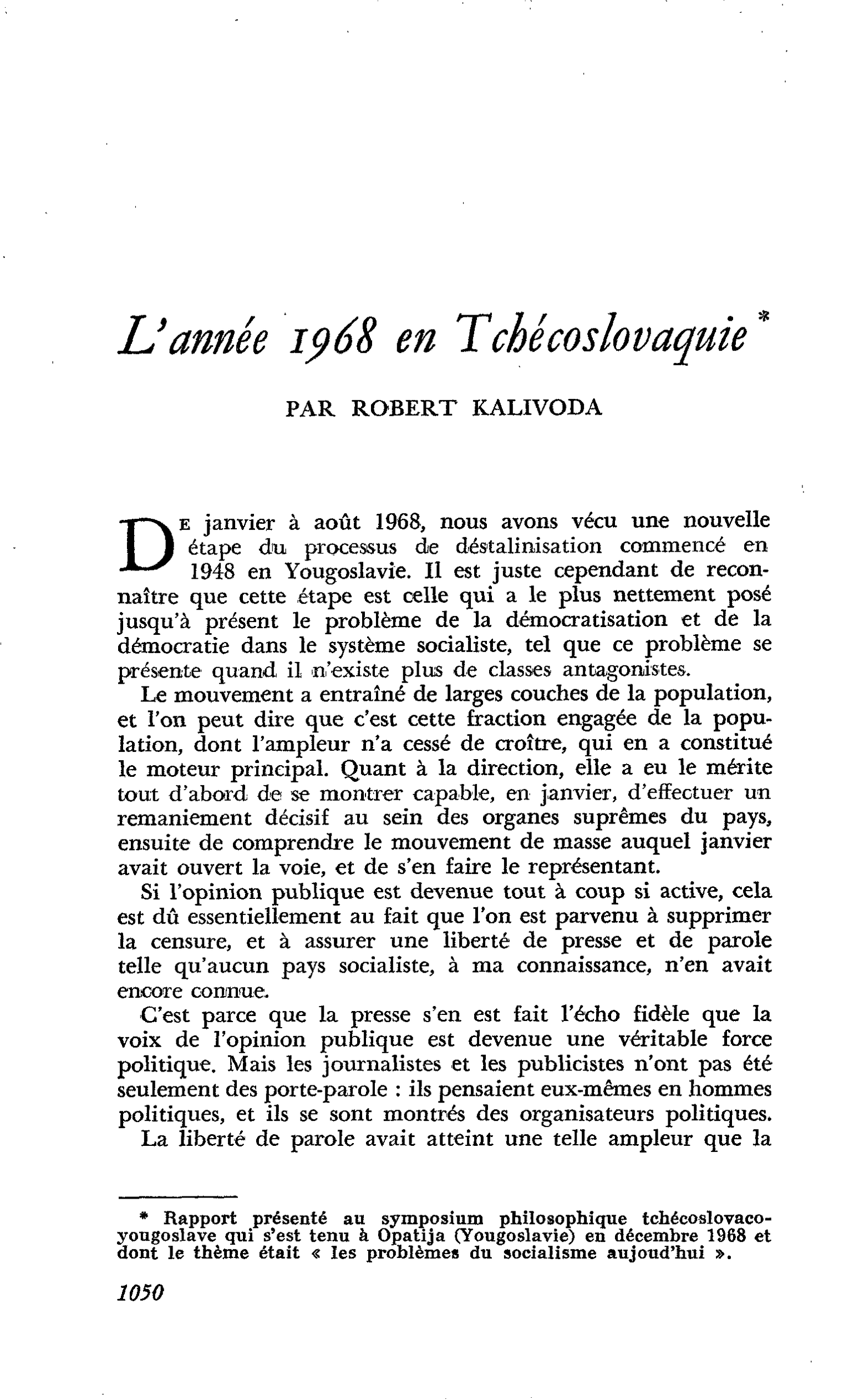 L’année 1968 en Tchécoslovaquie