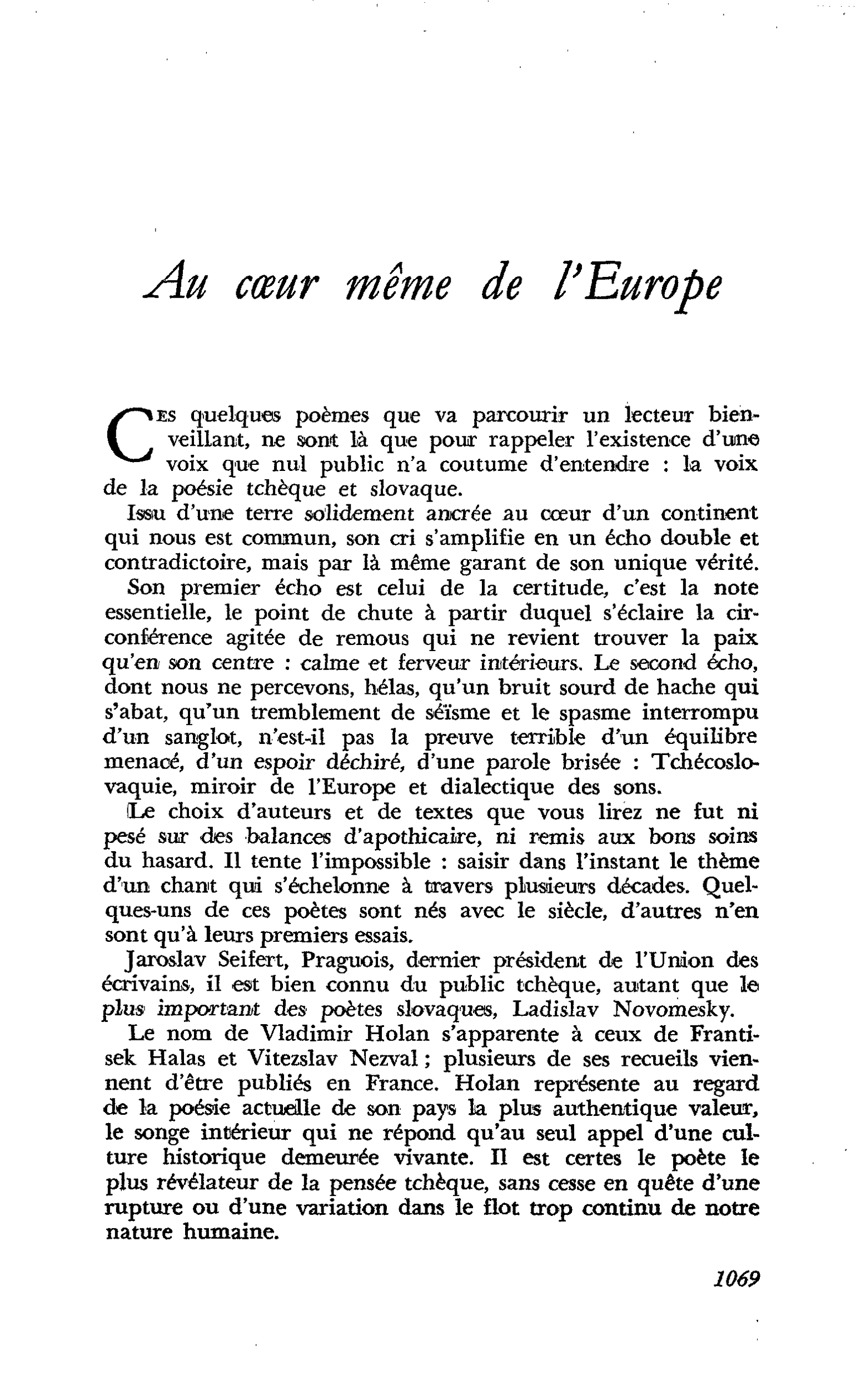 Au coeur même de l’Europe