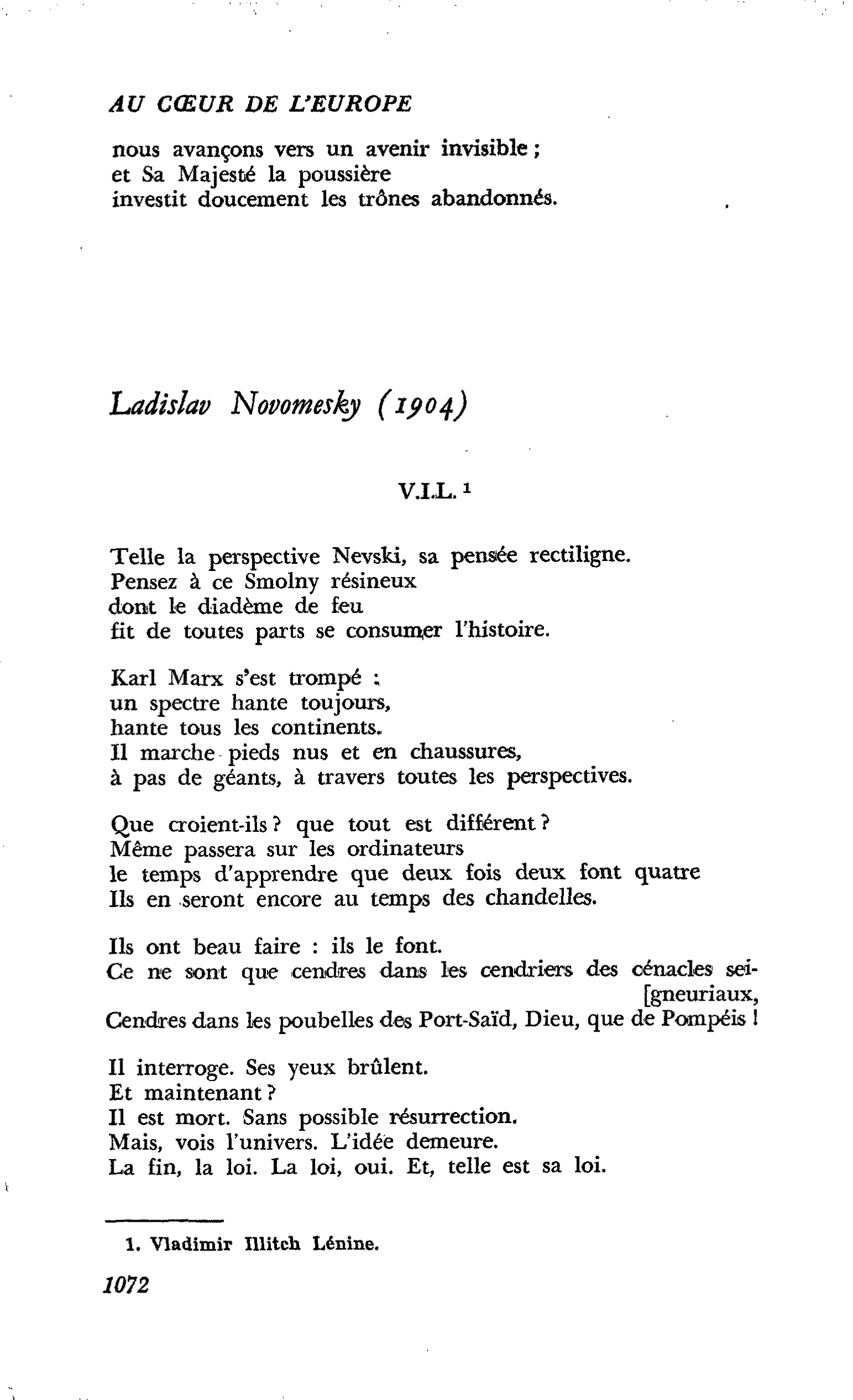 Au coeur même de l’Europe : Ladislav Novomesky (1904)