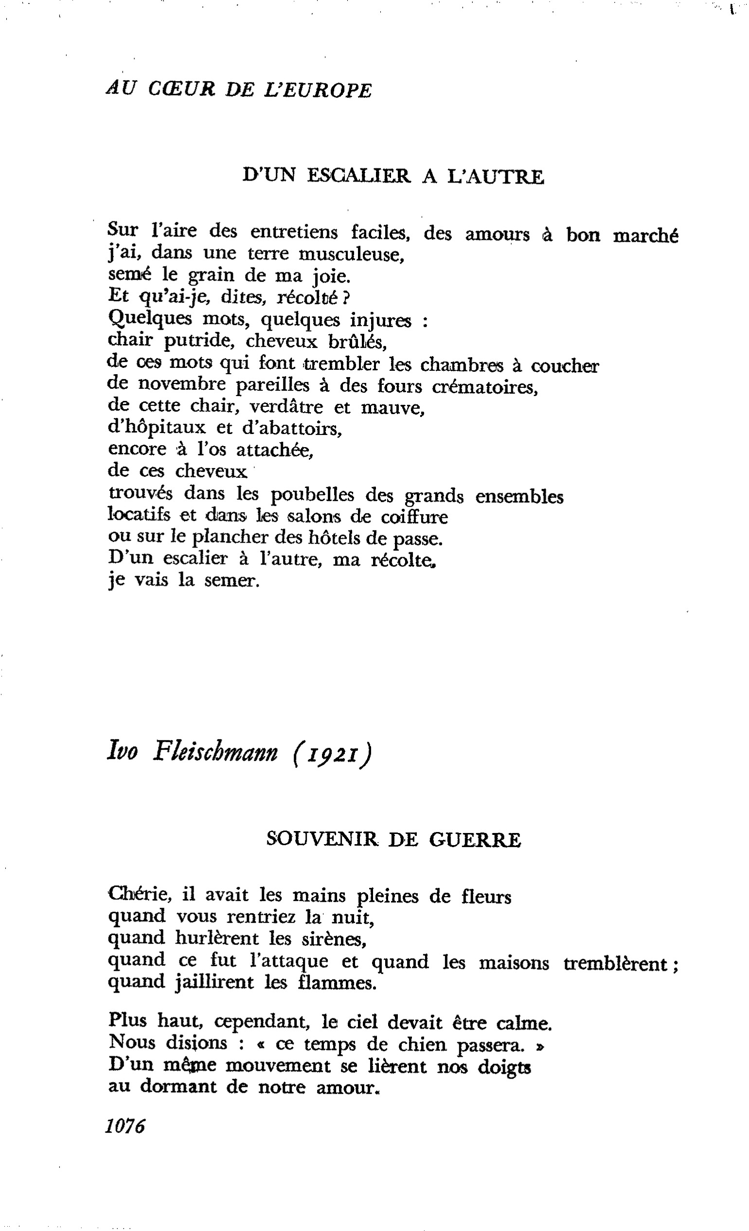 Au coeur même de l’Europe : Ivo Fleitschmann (1921)