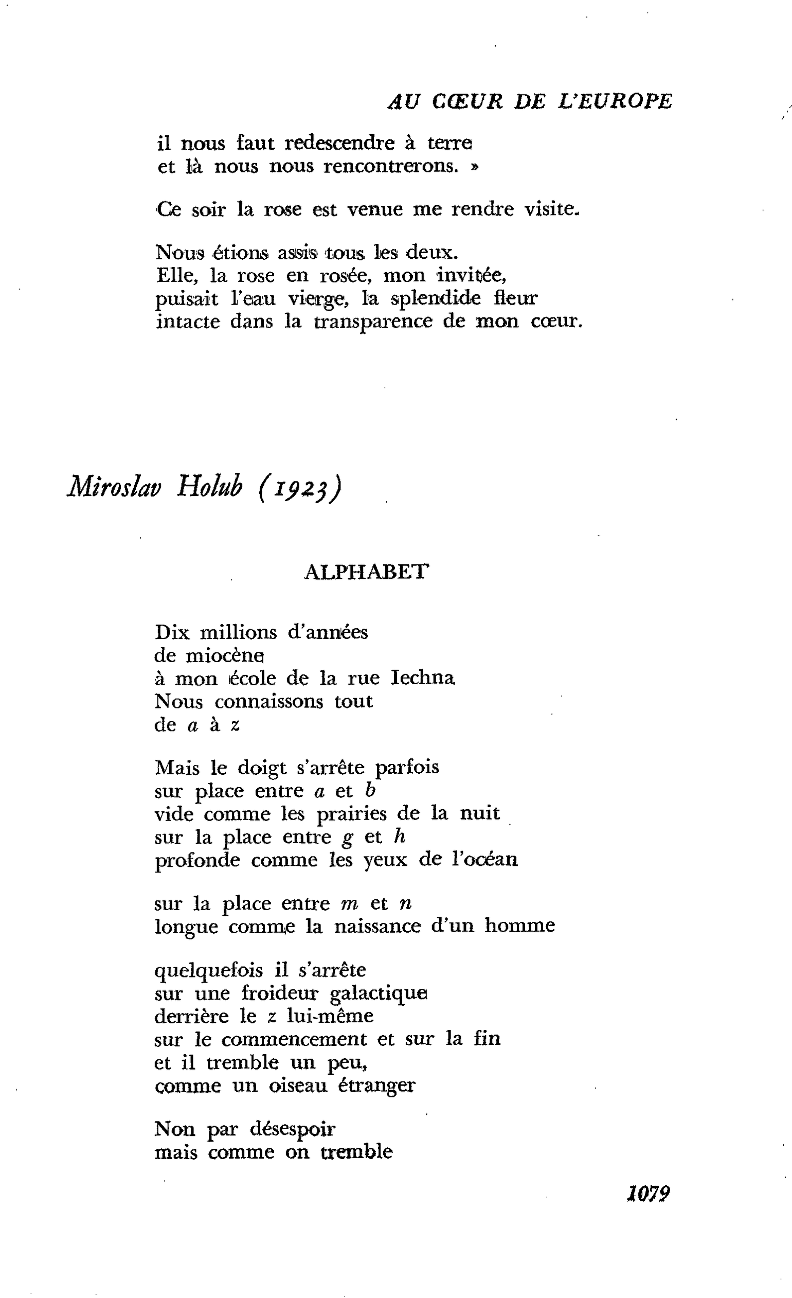 Au coeur même de l’Europe : Miroslav Holub (1923)