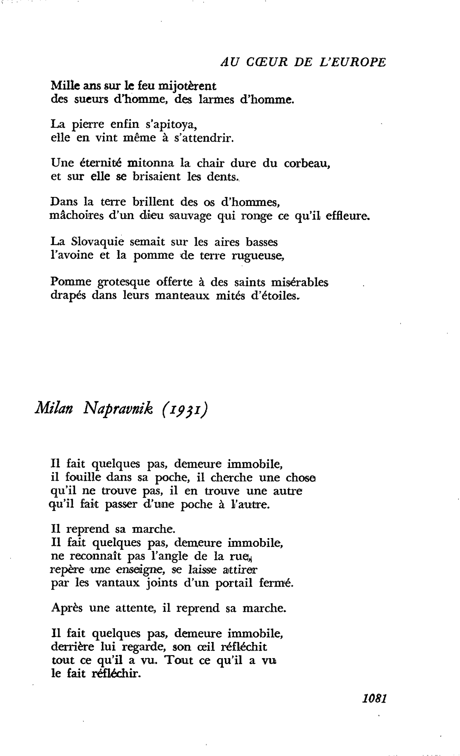 Au coeur même de l’Europe : Milan Napravnik (1931)