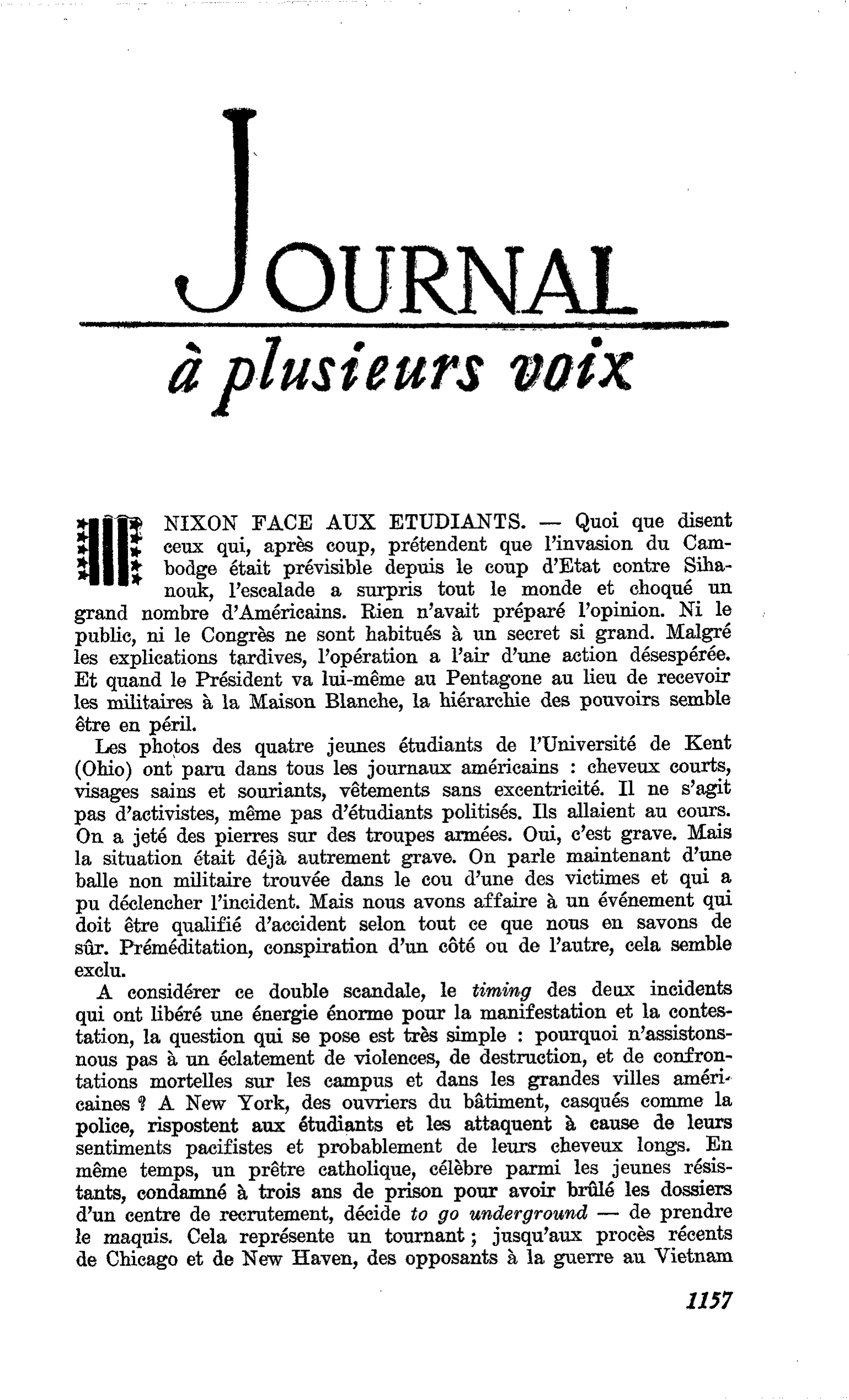 NIXON FACE AUX ETUDIANTS