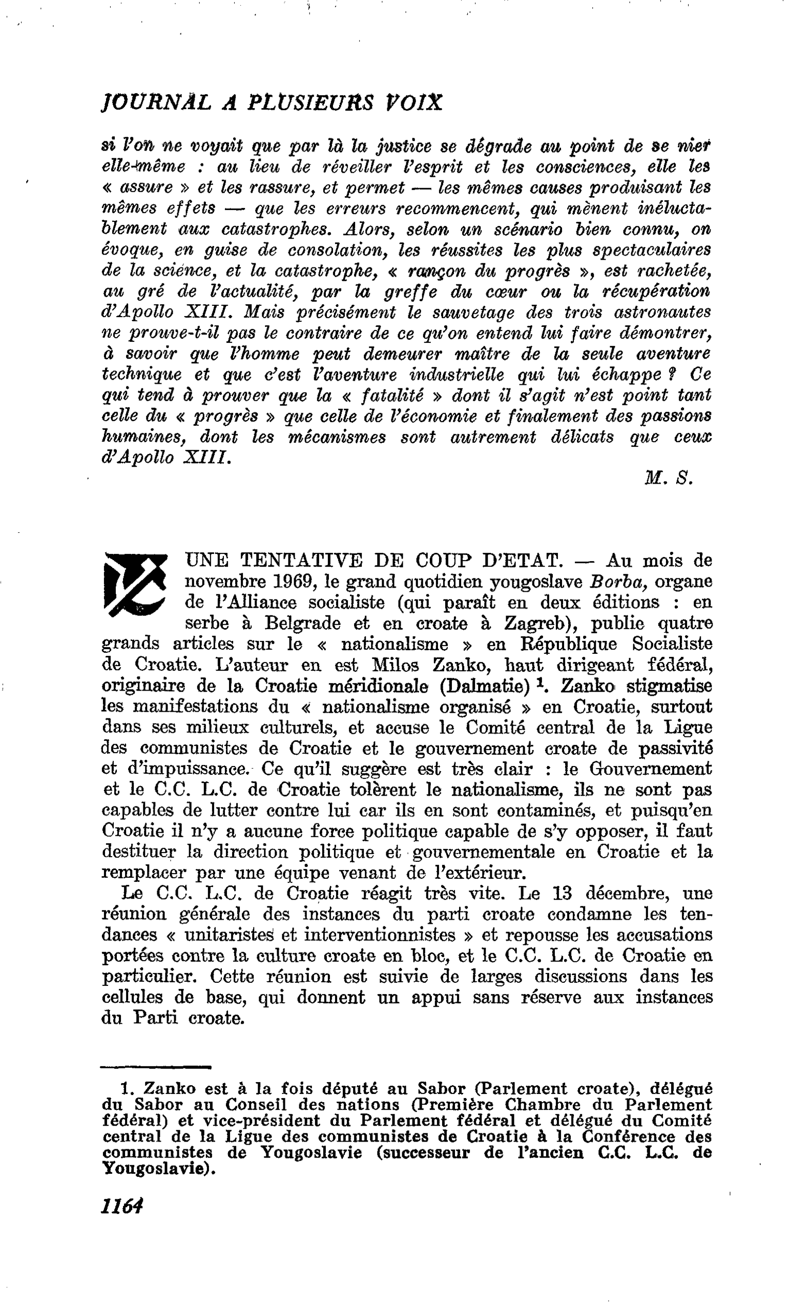UNE TENTATIVE DE COUP D’ETAT