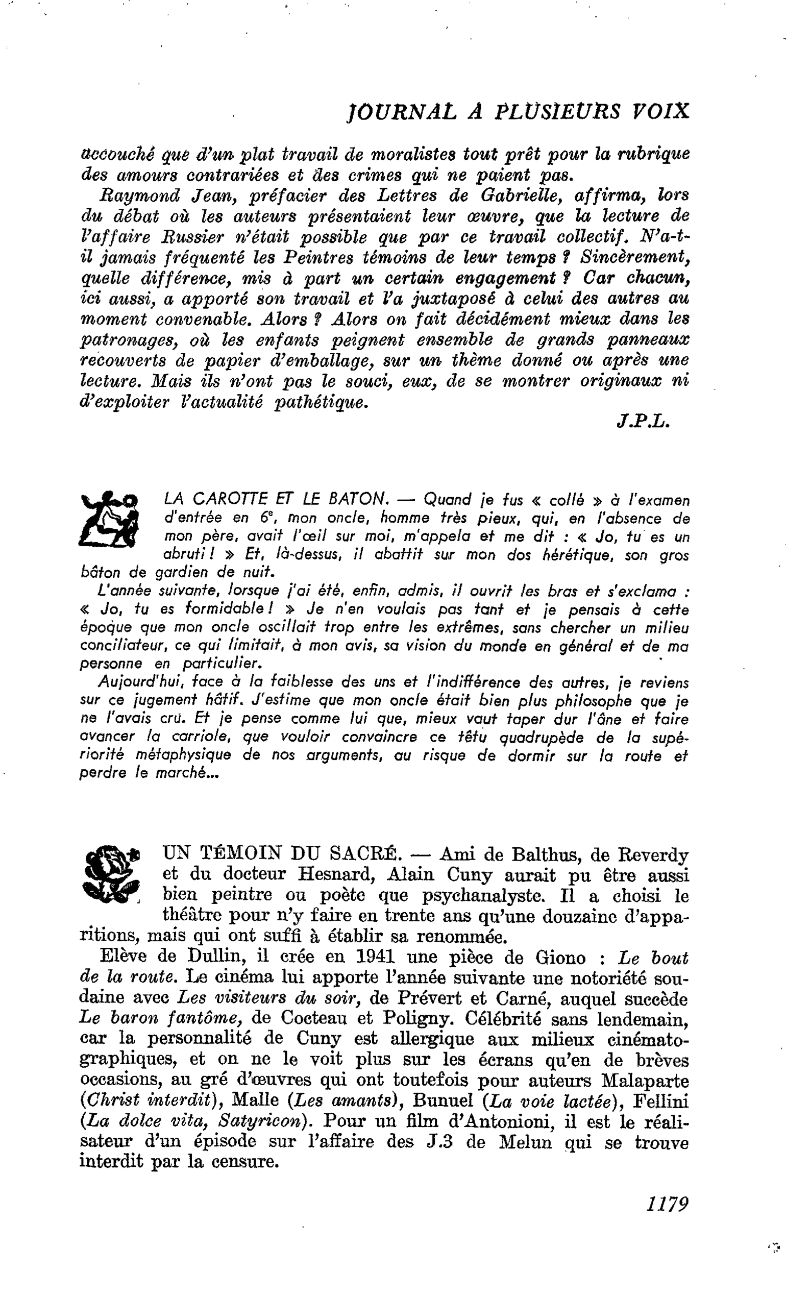 UN TÉMOIN DU SACRÉ