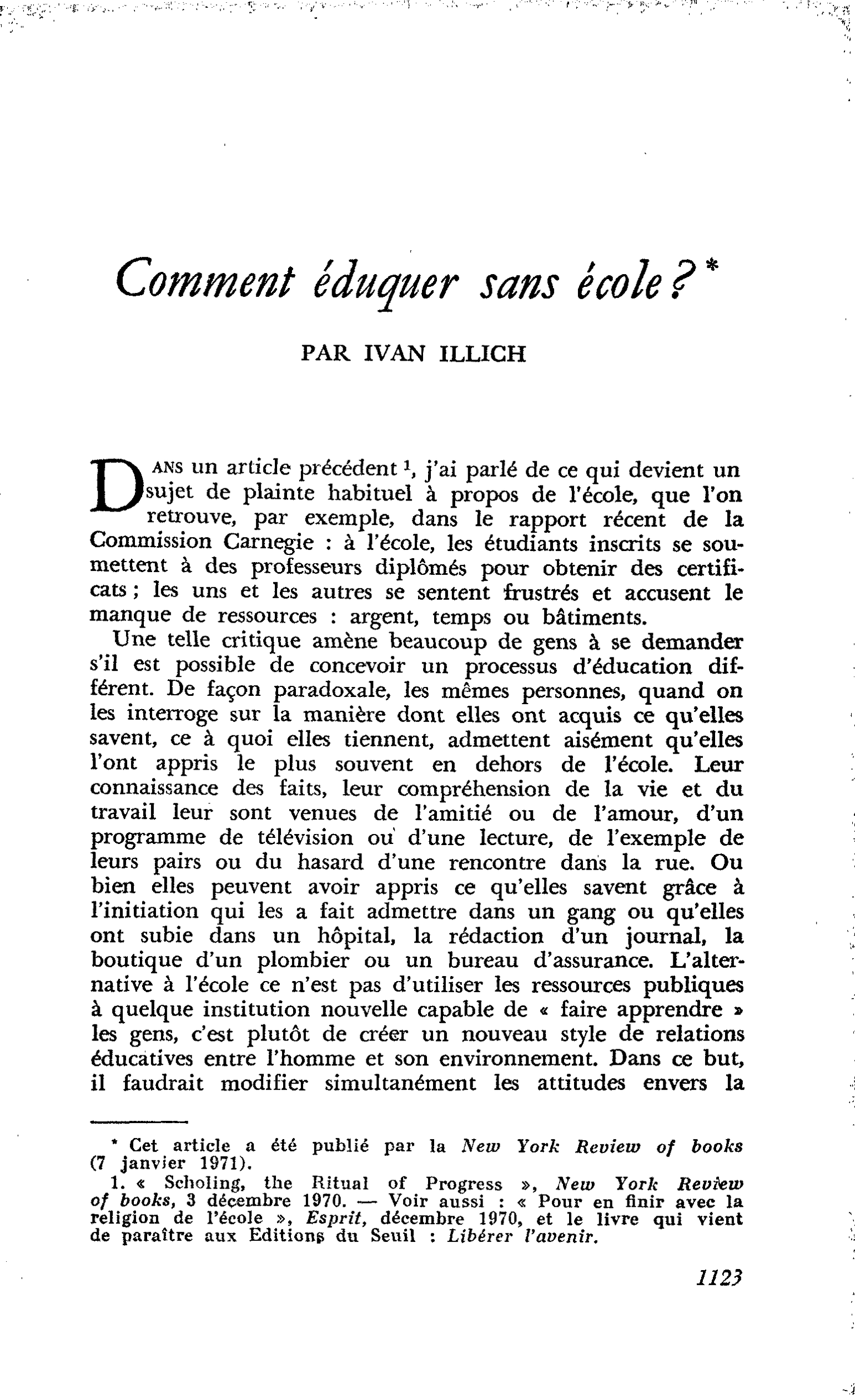 Comment éduquer sans école ?