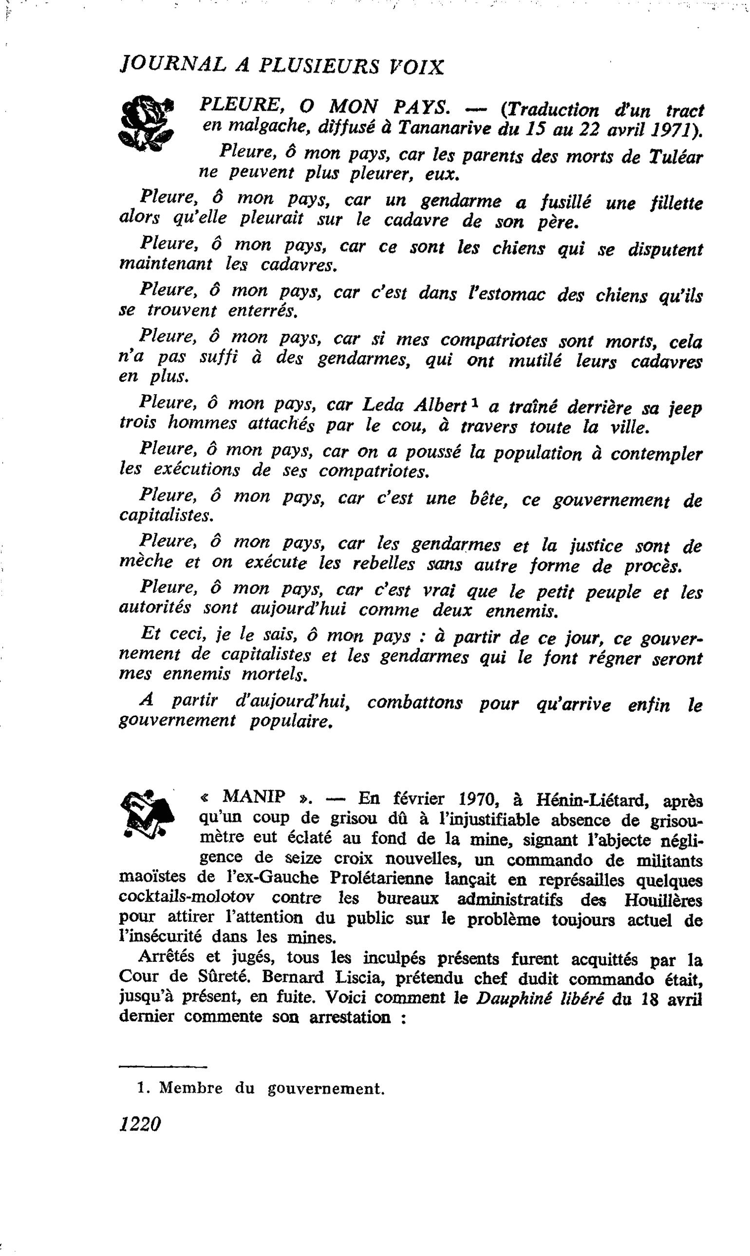 PLEURE, O MON PAYS