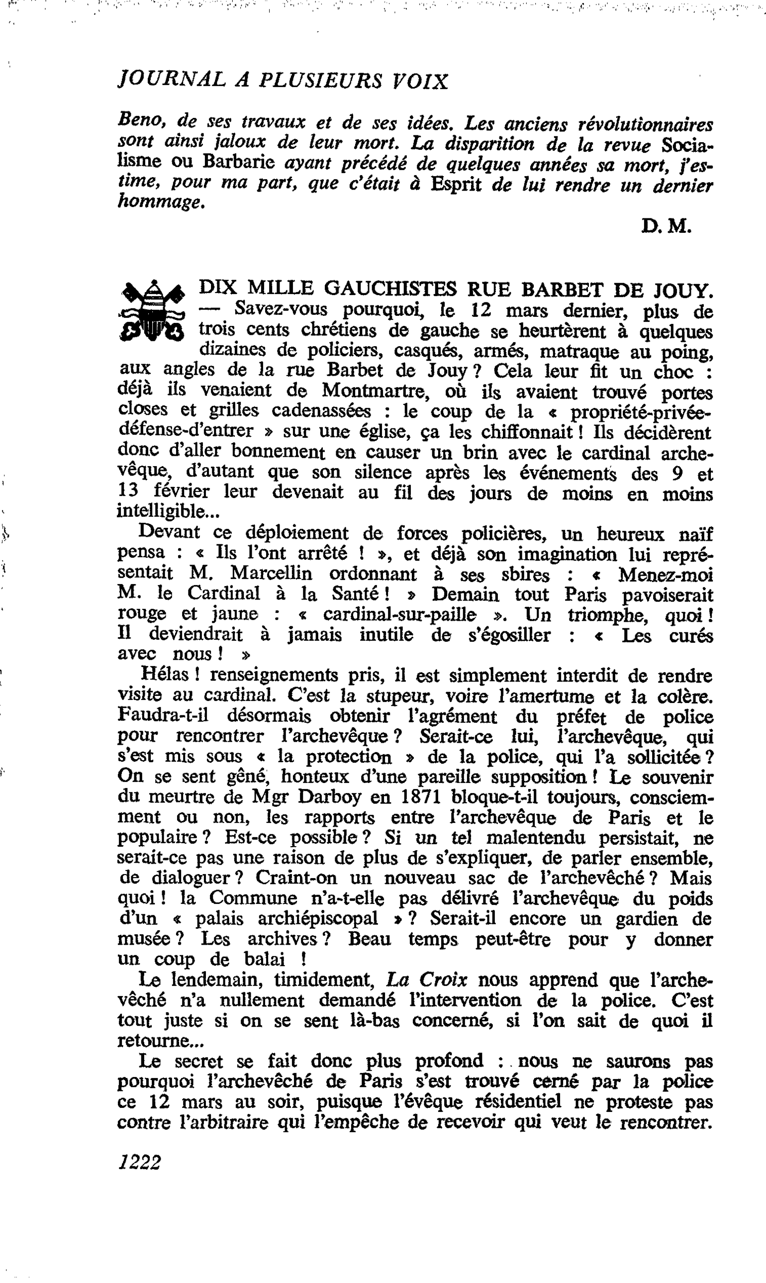 DIX MILLE GAUCHISTES RUE BARBET DE JOUY