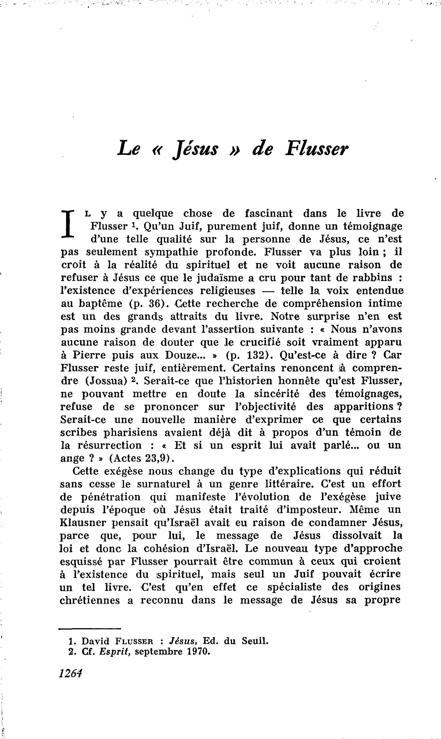 Le « Jésus » de Flusser