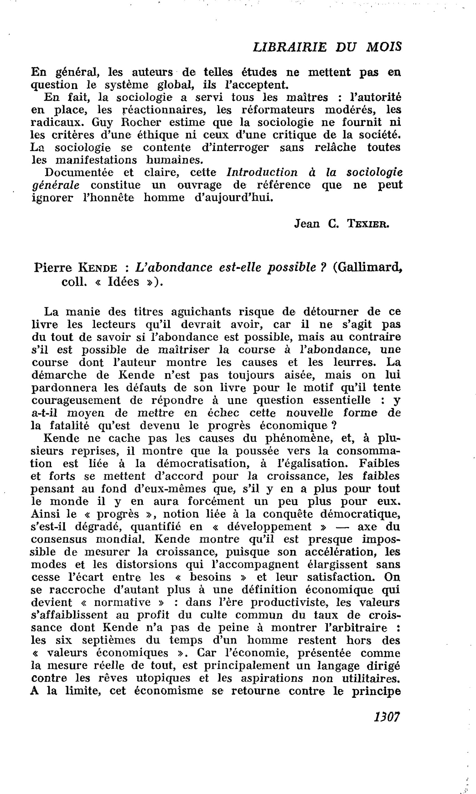 Pierre Kende : L’abondance est-elle possible ?