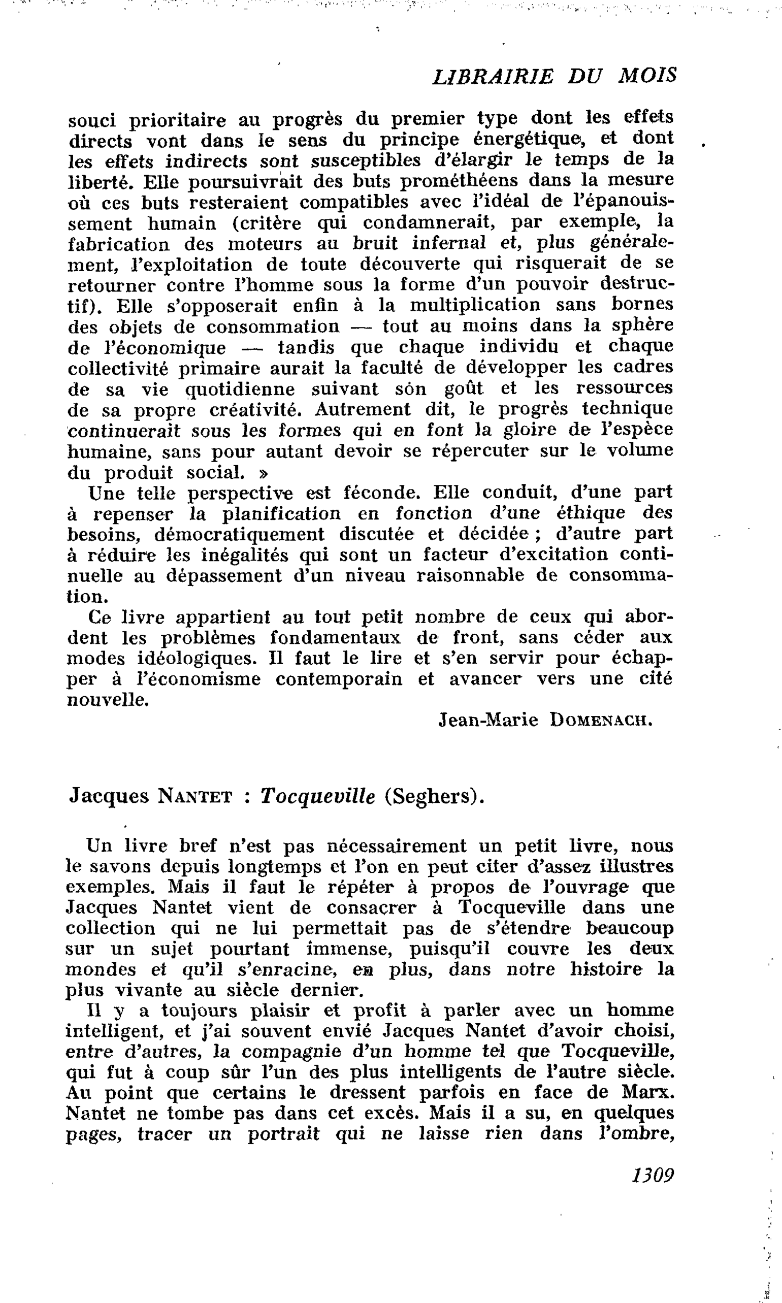 Jacques Nantet : Tocqueville