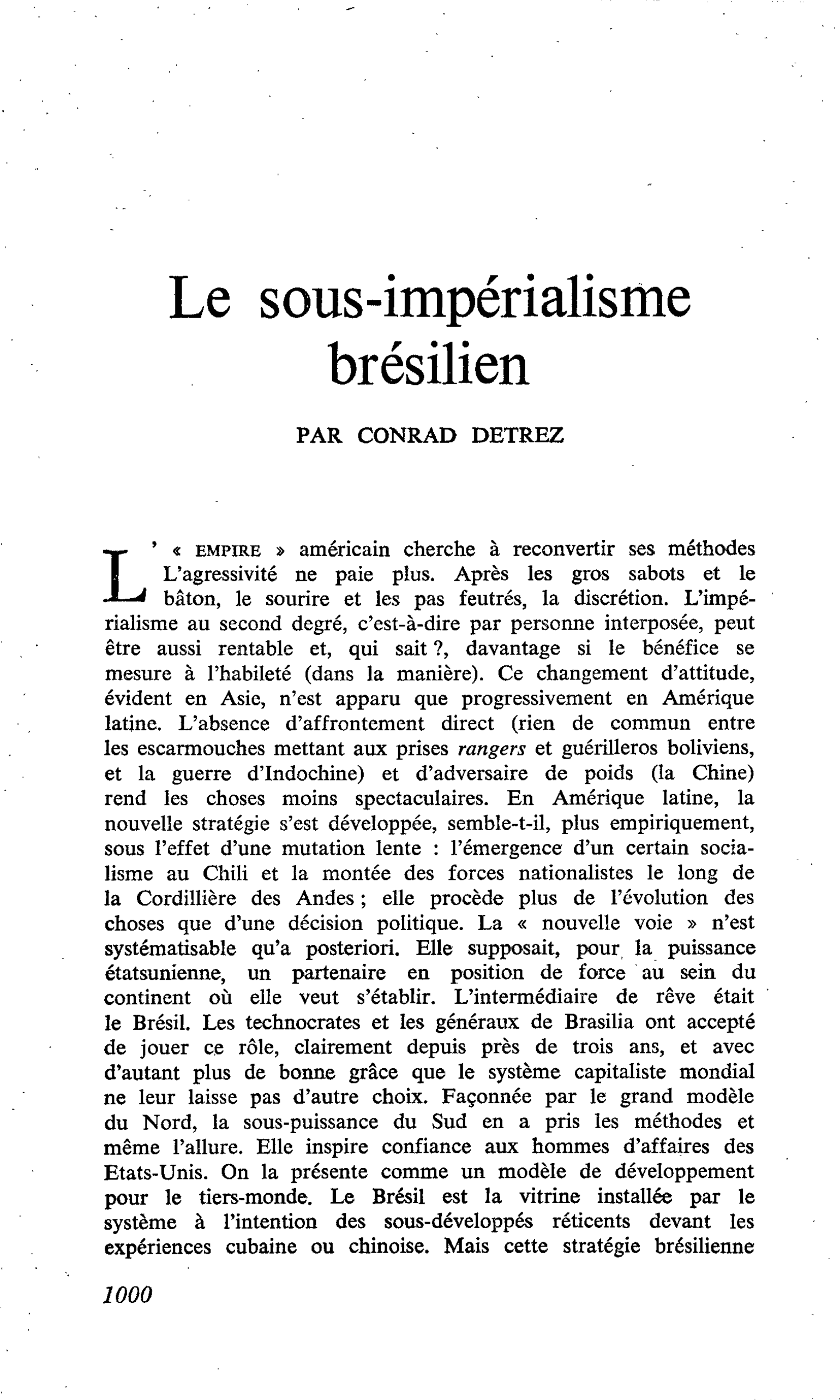 Le sous-impérialisme brésilien