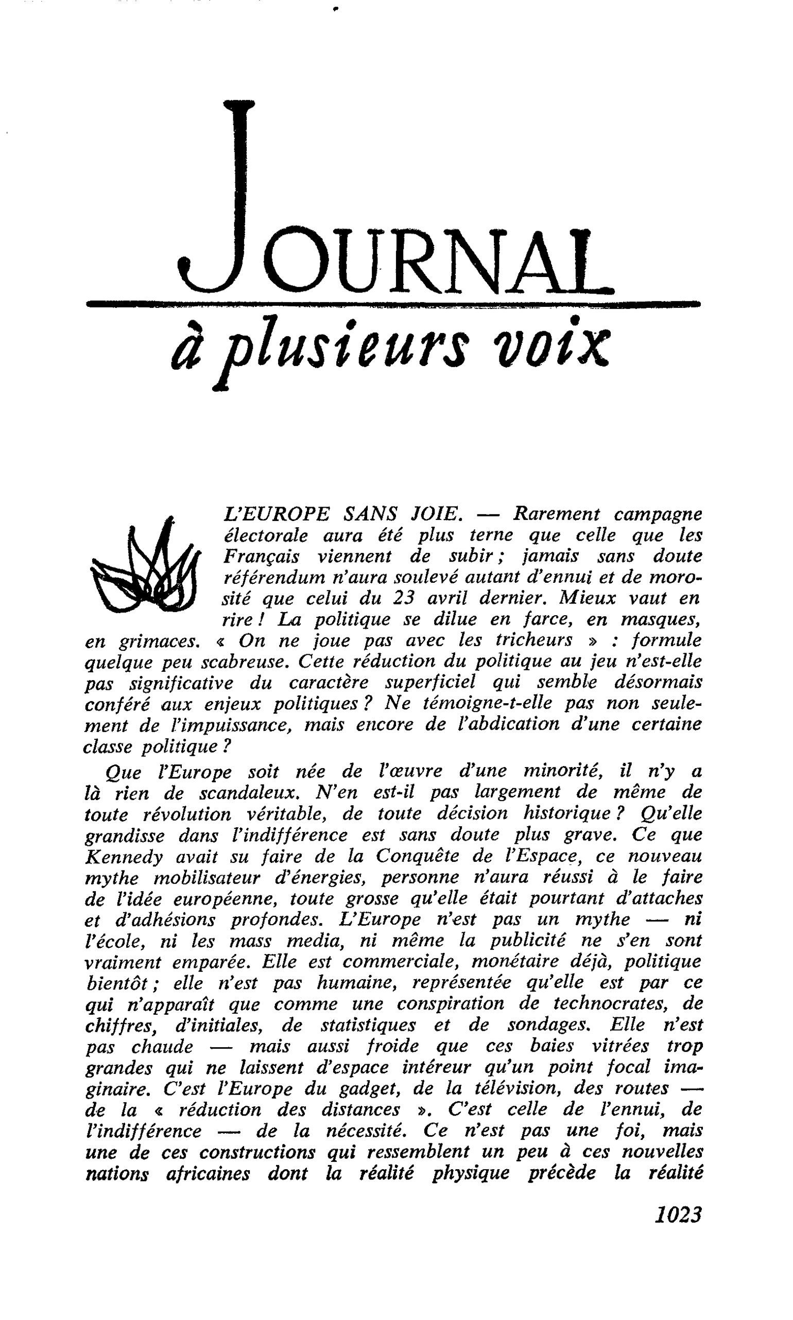 L’EUROPE SANS JOIE