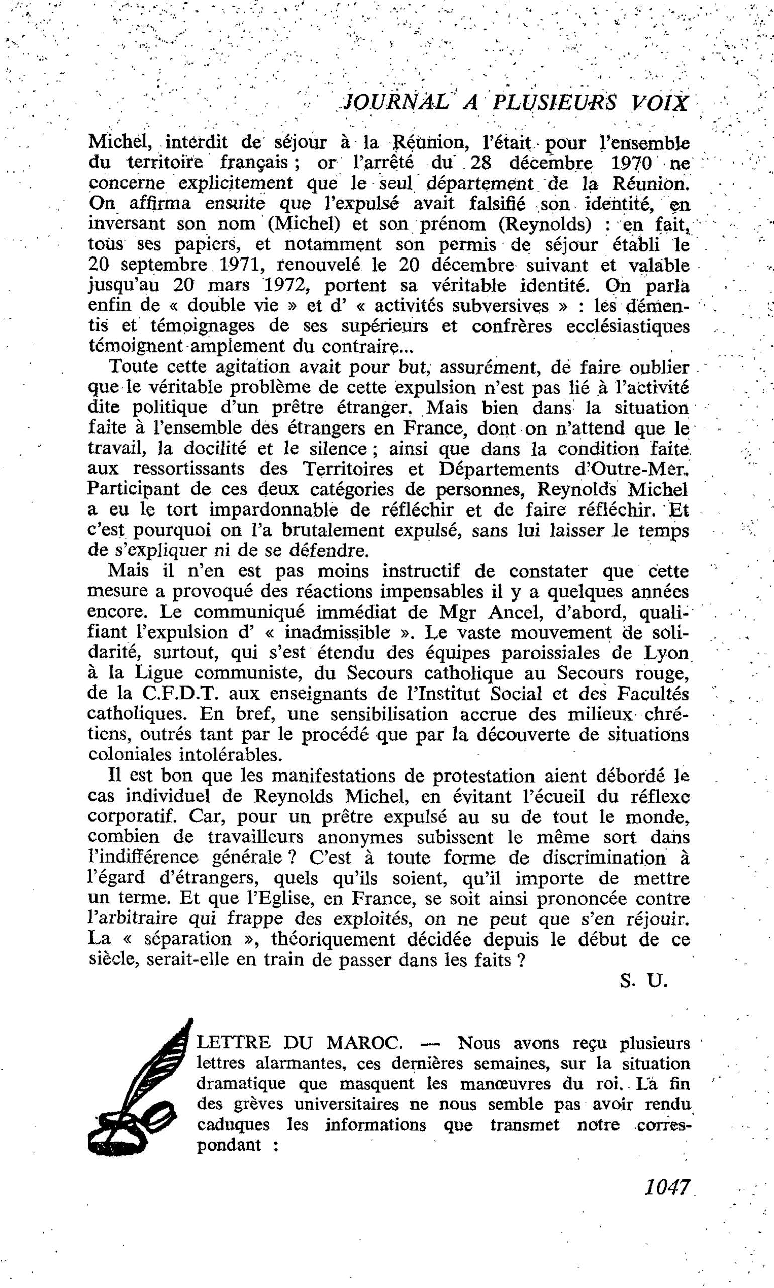 LETTRE DU MAROC