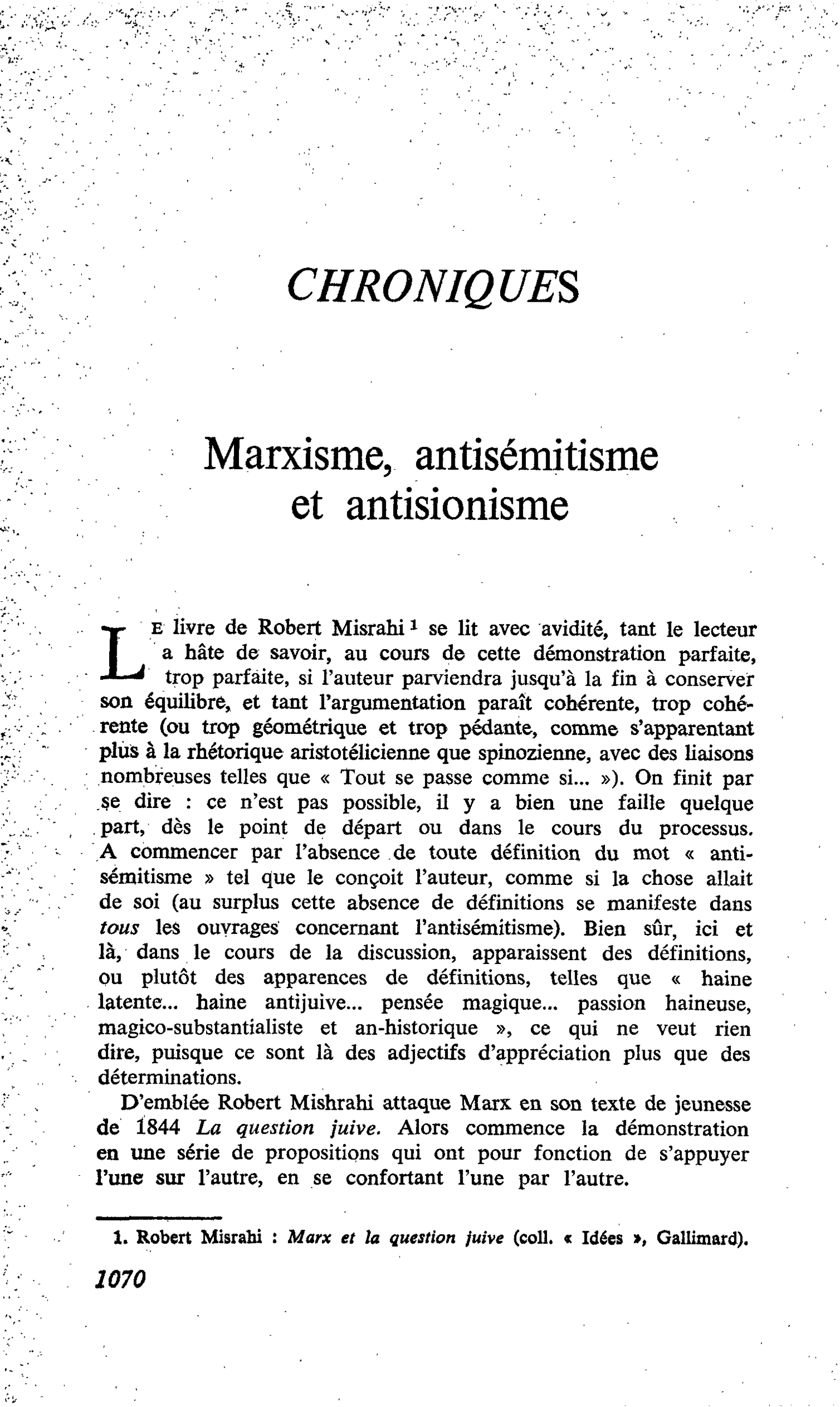 Marxisme, antisémitisme et antisionisme