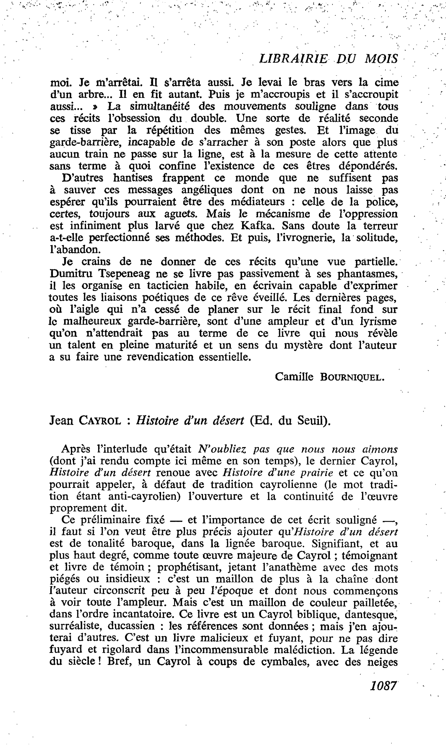 Jean Cayrol : Histoire d’un désert