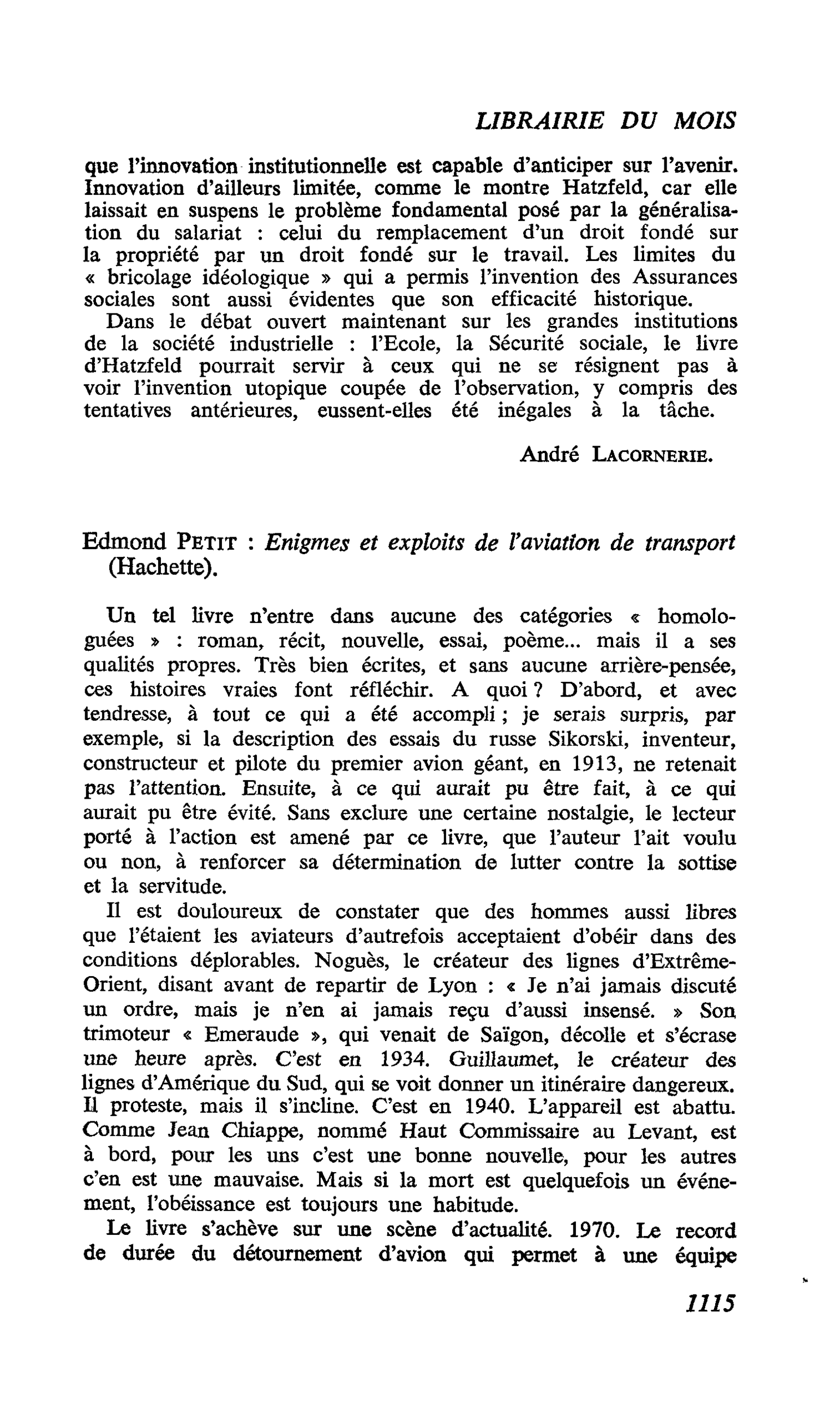 Edmond Petit : Enigmes et exploits de l’aviation de transport