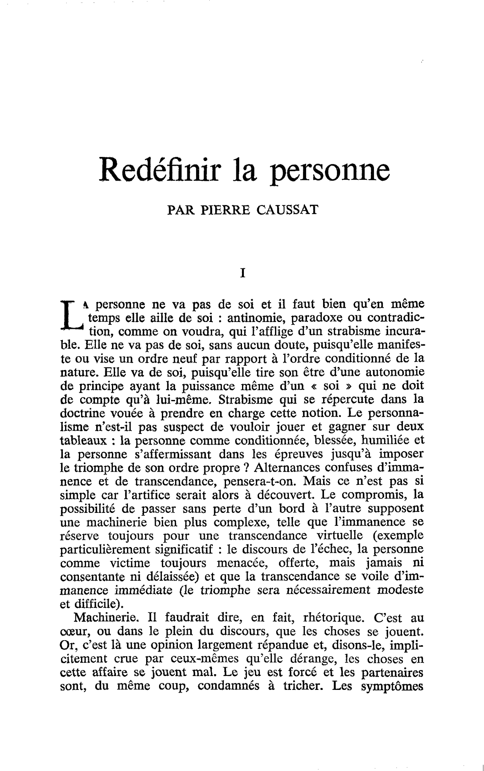 Redéfinir la personne