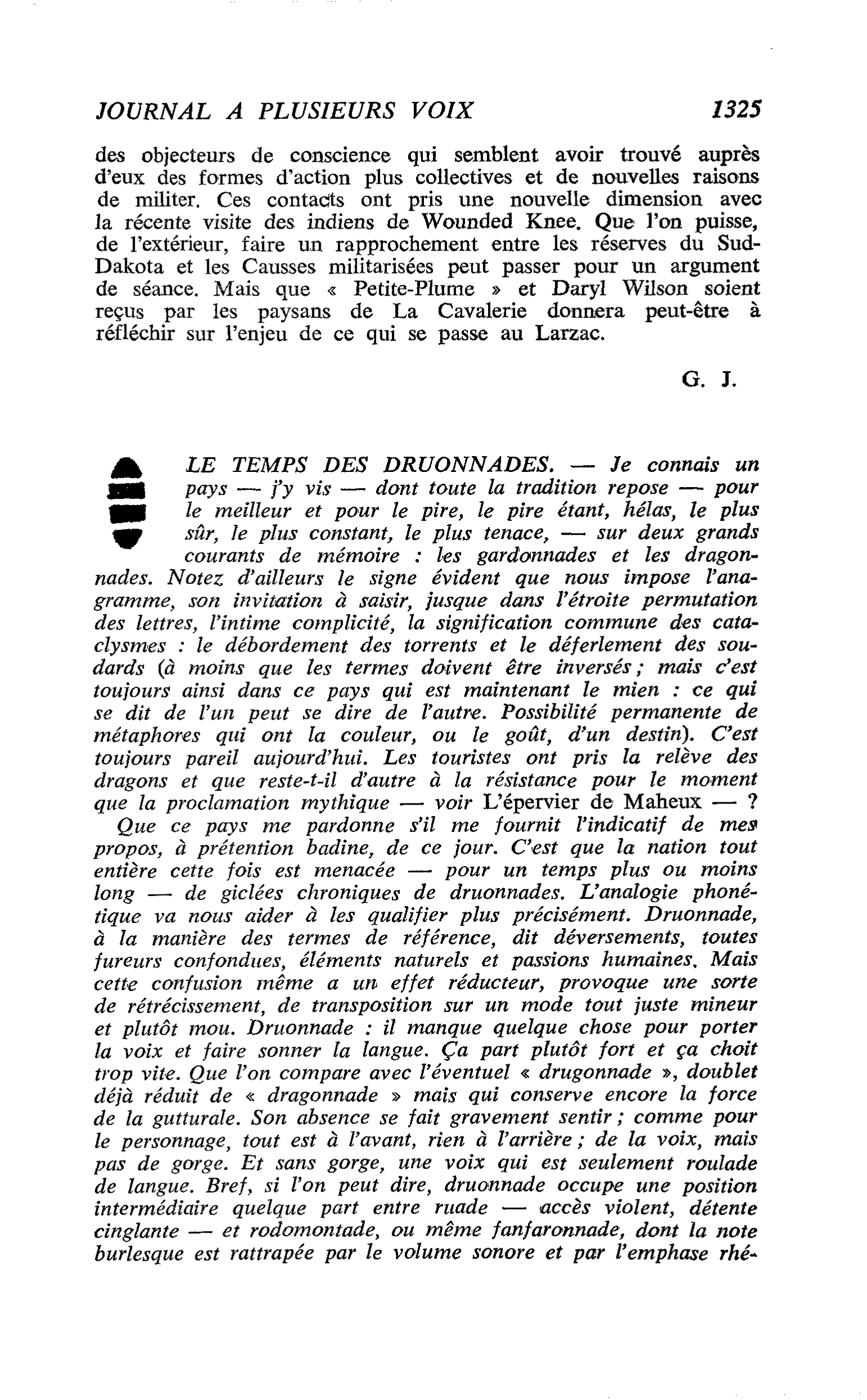 LE TEMPS DES DRUONNADES
