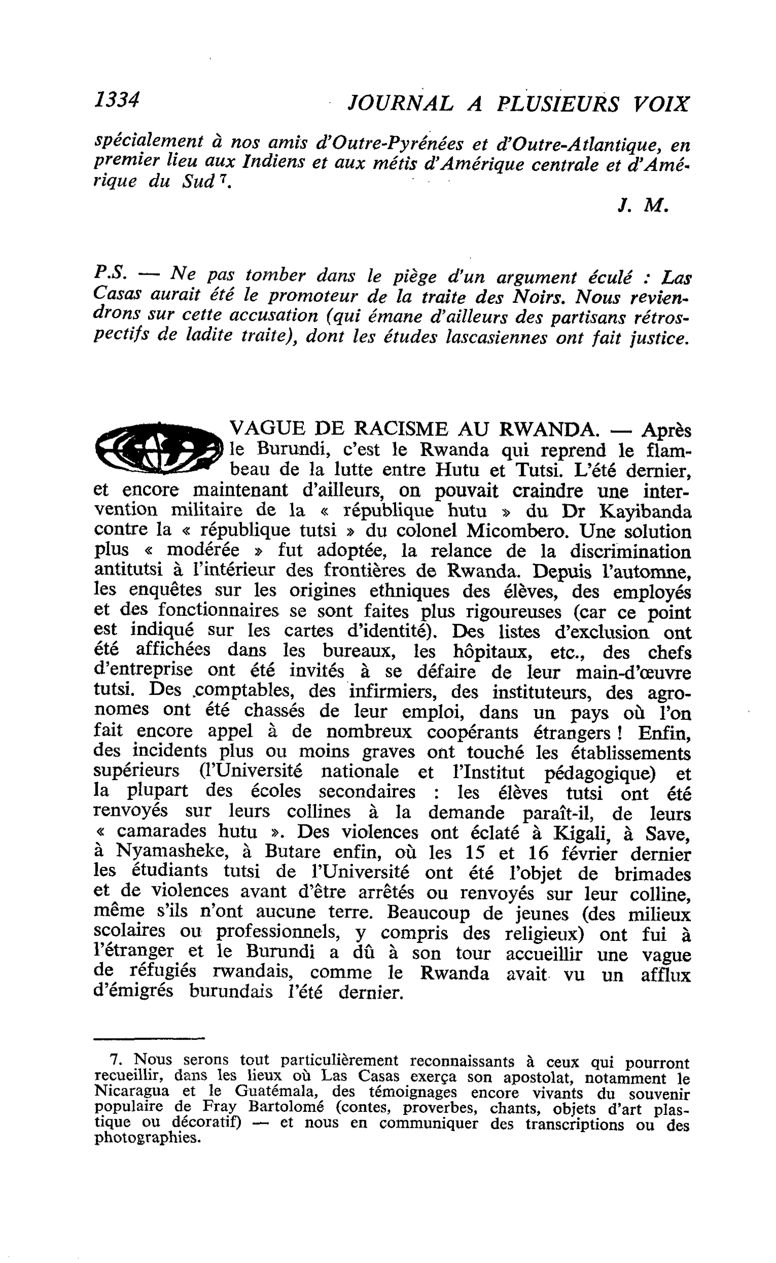 VAGUE DE RACISME AU RWANDA