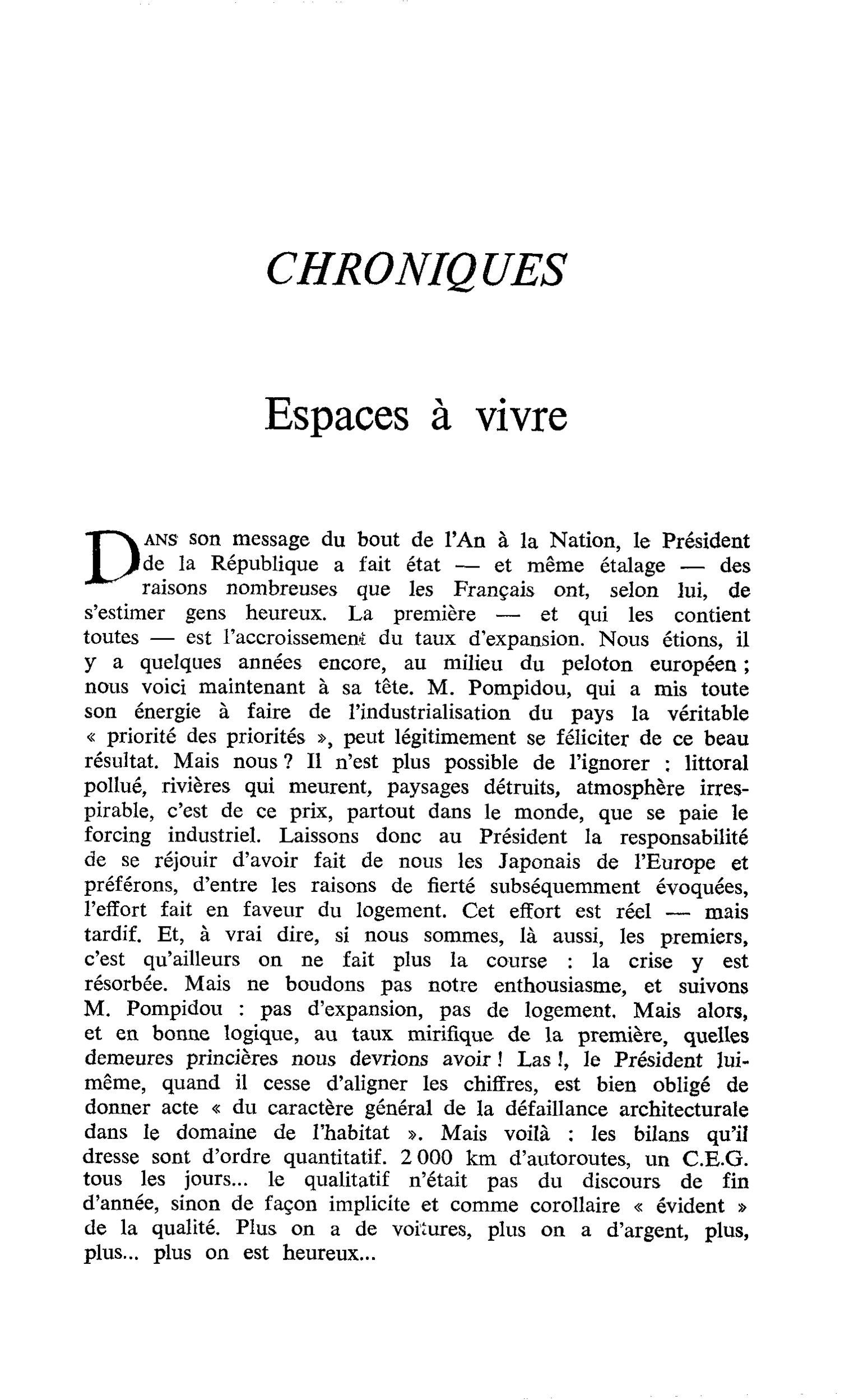 Espaces à vivre