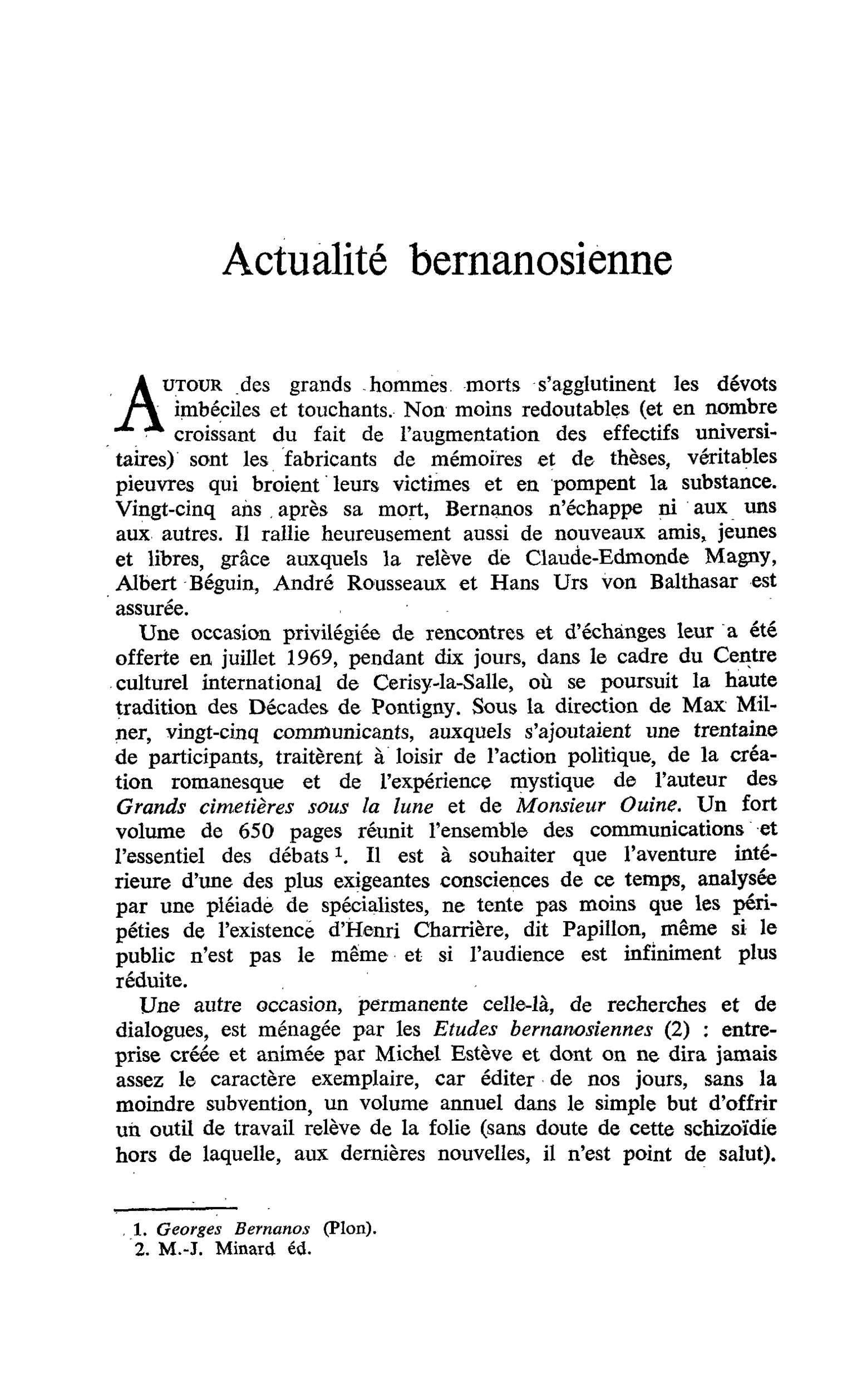 Actualité bemanosienne