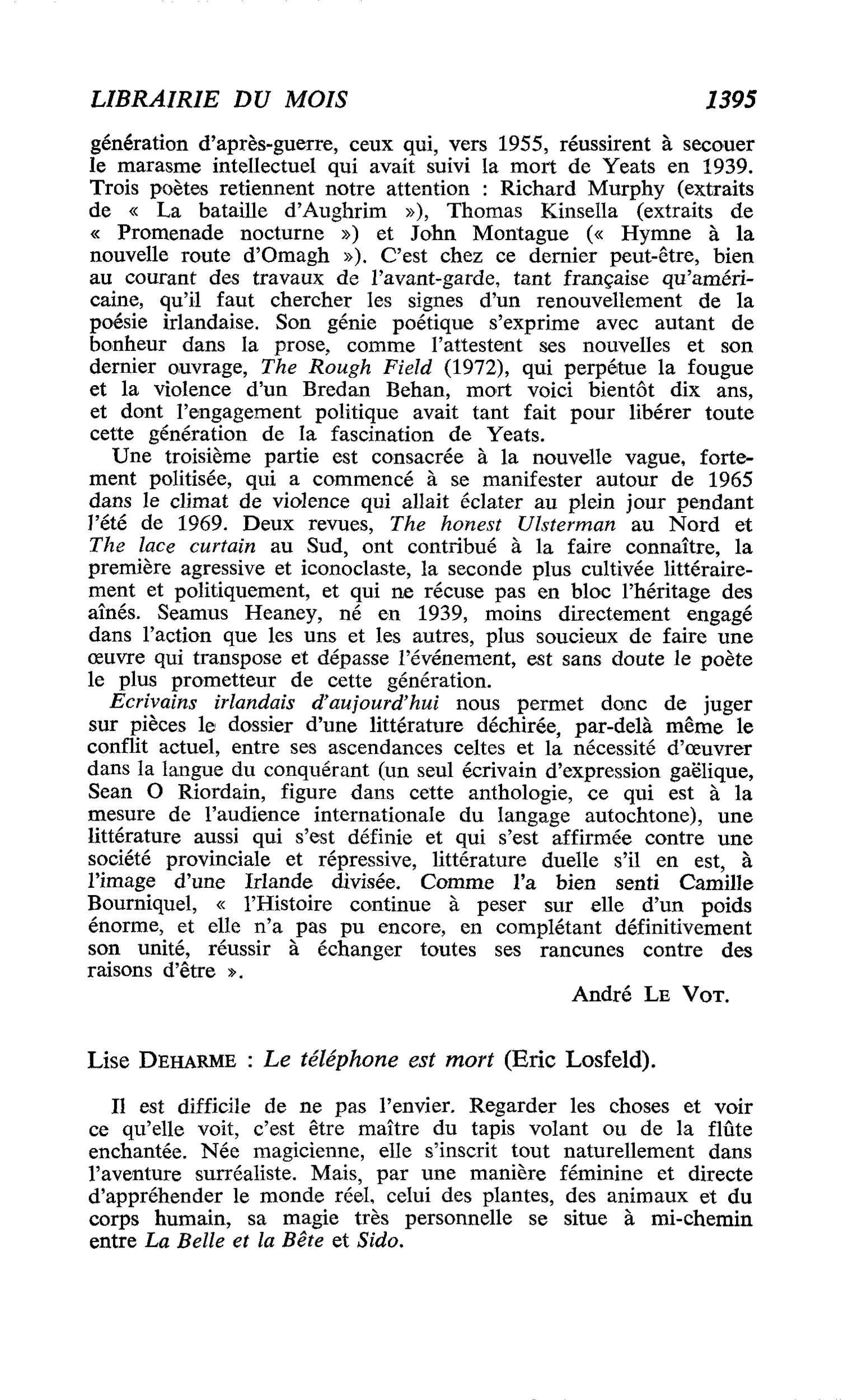 Lise Deharme : Le téléphone est mort