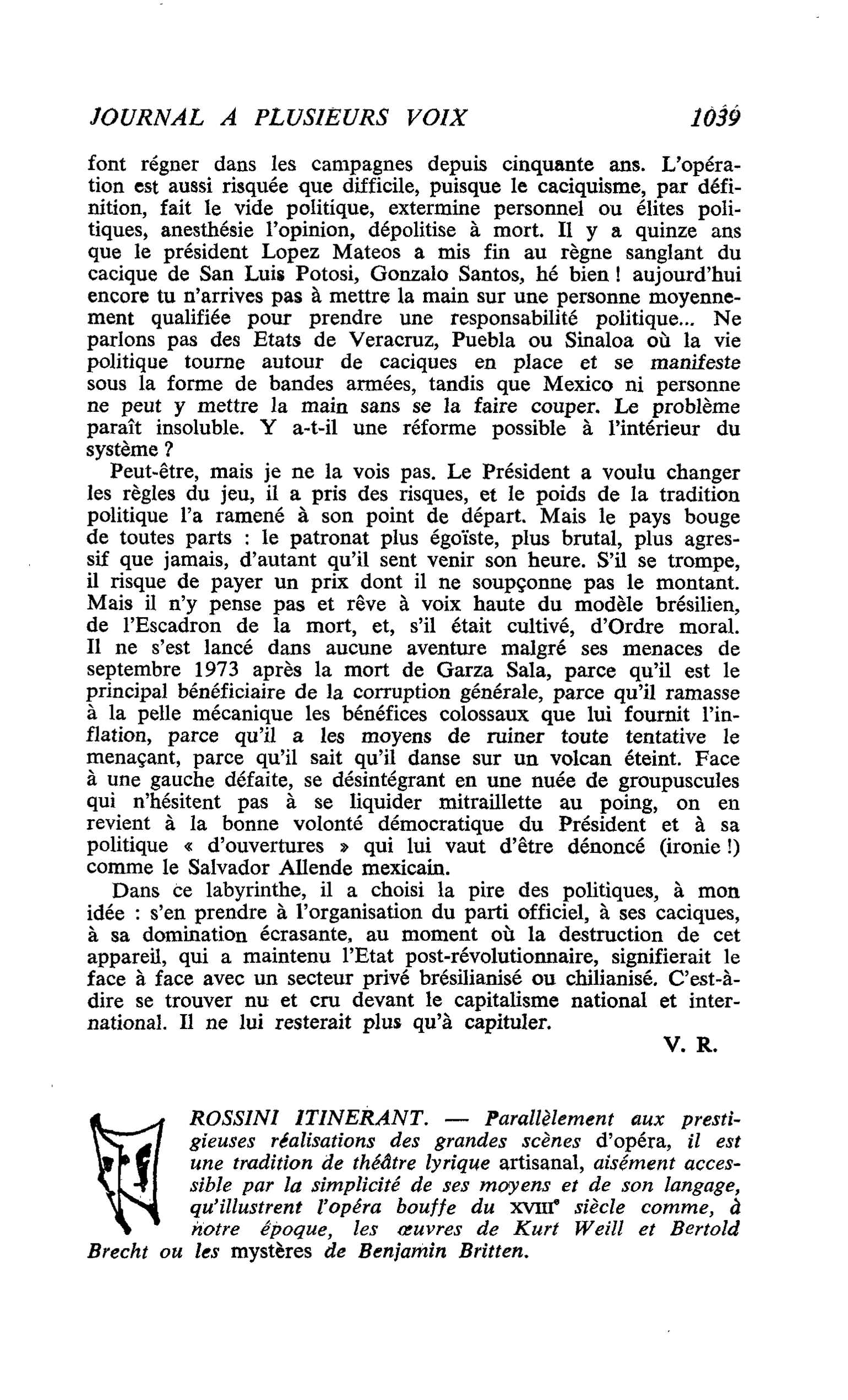 ROSSINI ITINERANT