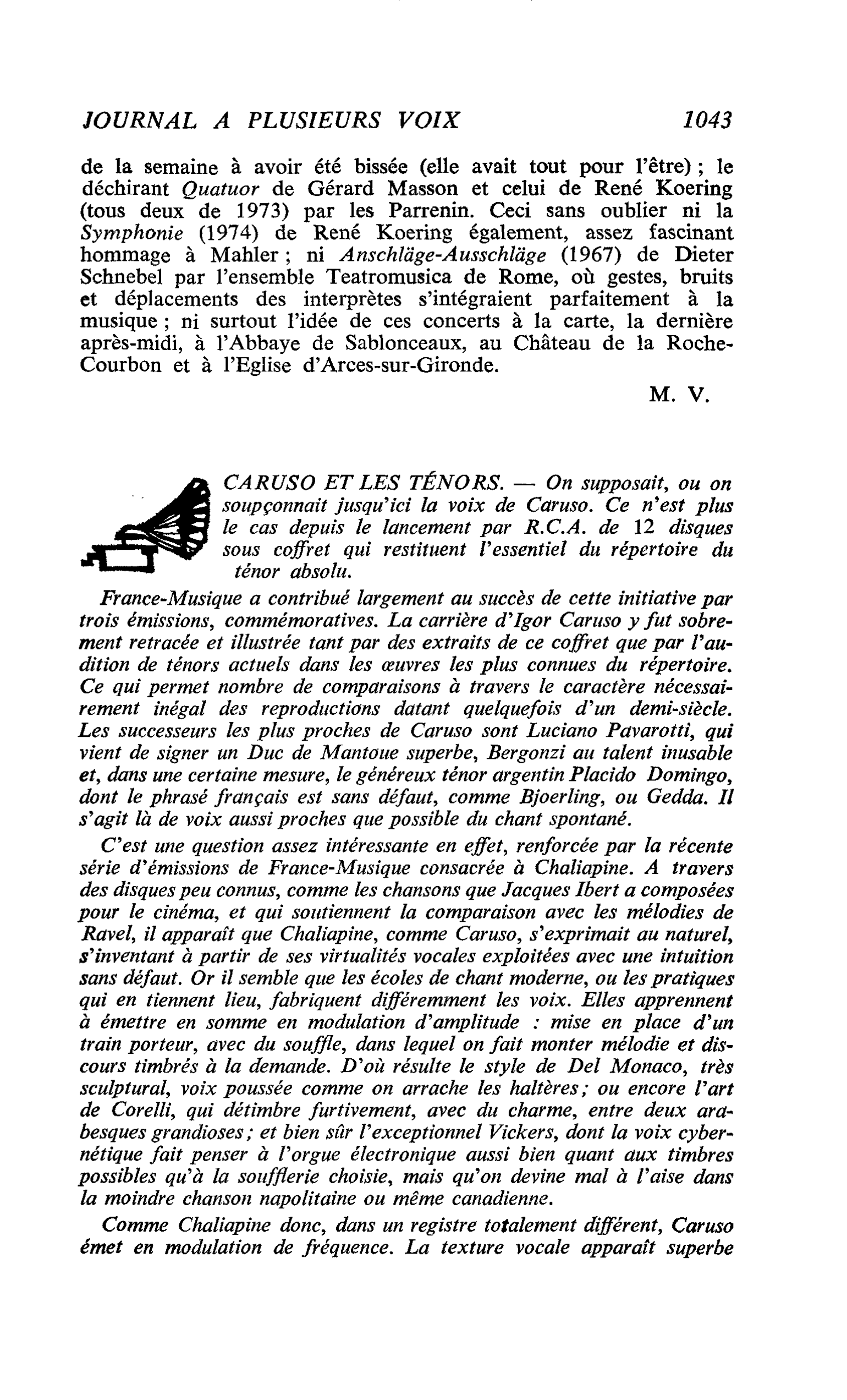 CARUSO ET LES TÉNORS