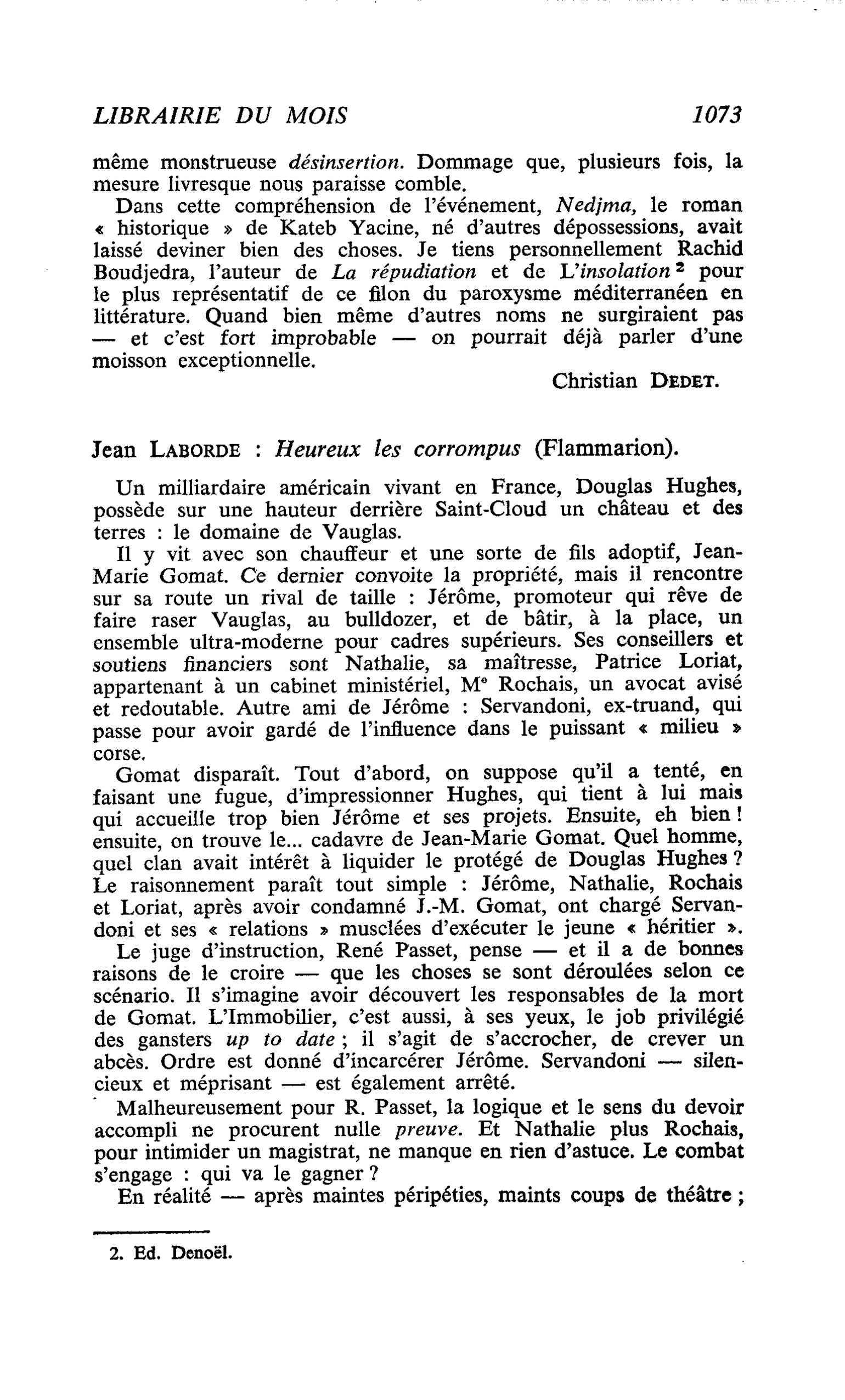 Jean Laborde : Heureux les corrompus
