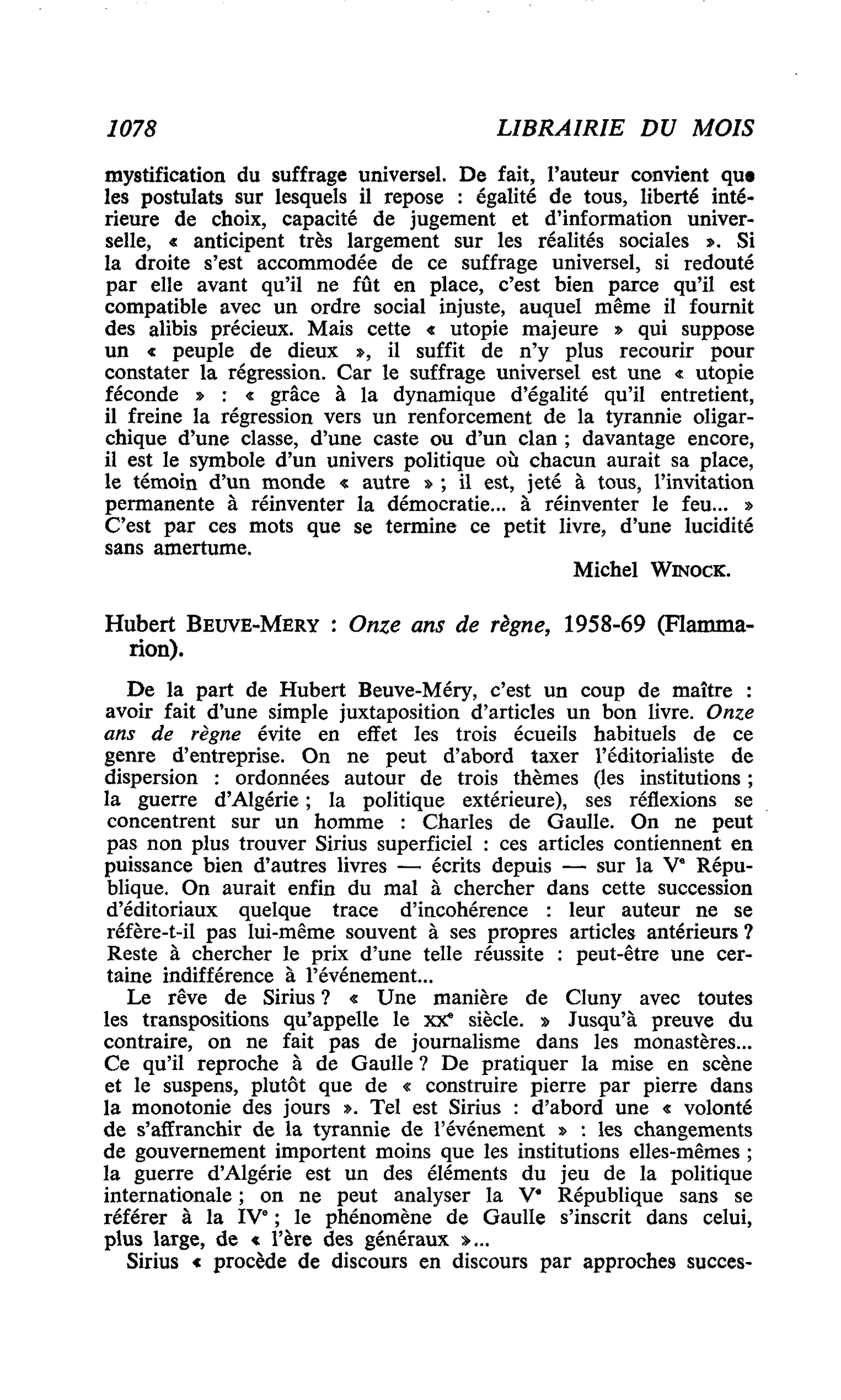 Hubert Beuve-Mery : Onze ans de règne, 1958-69