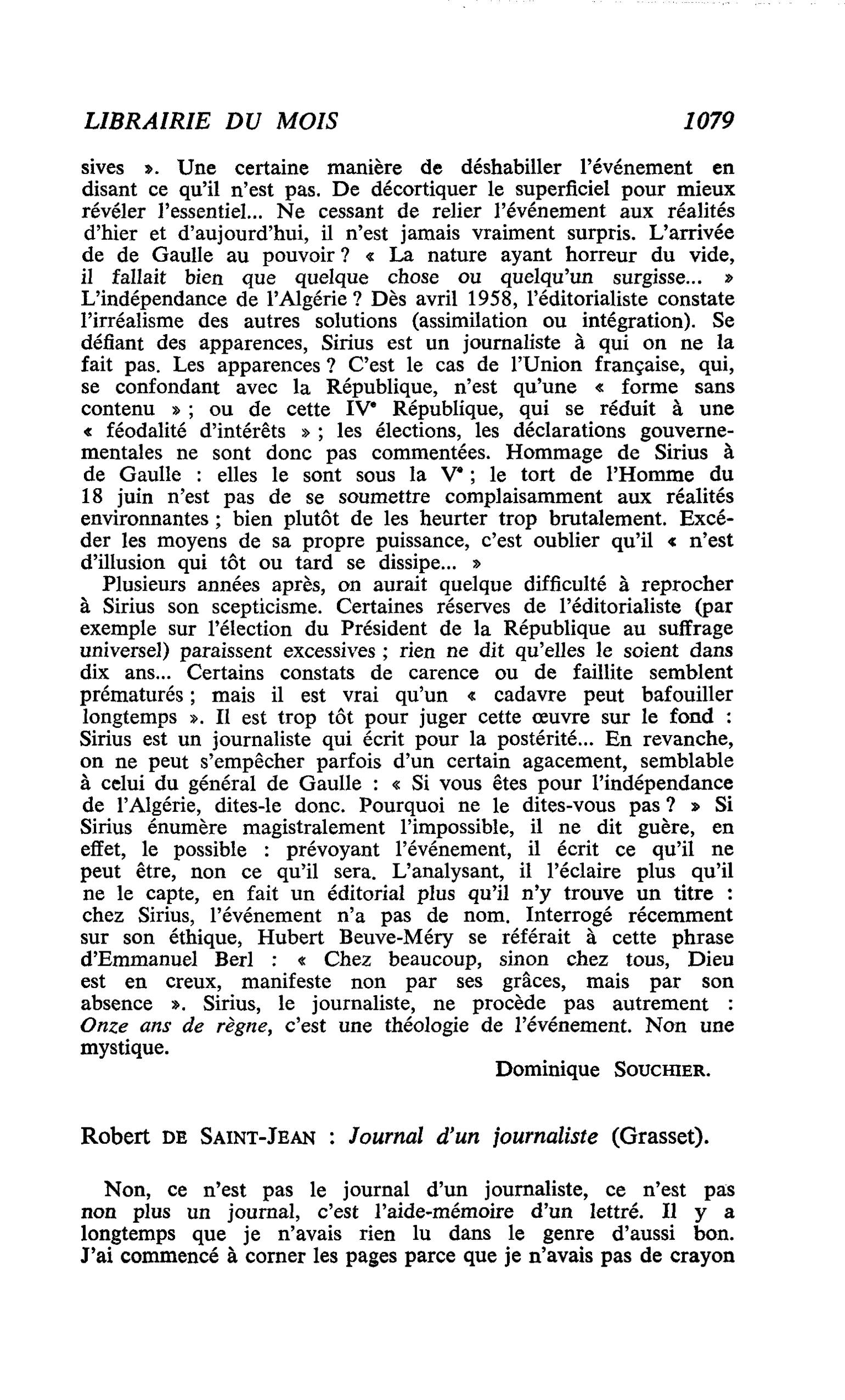 Robert de Saint-Jean : Journal d’un journaliste