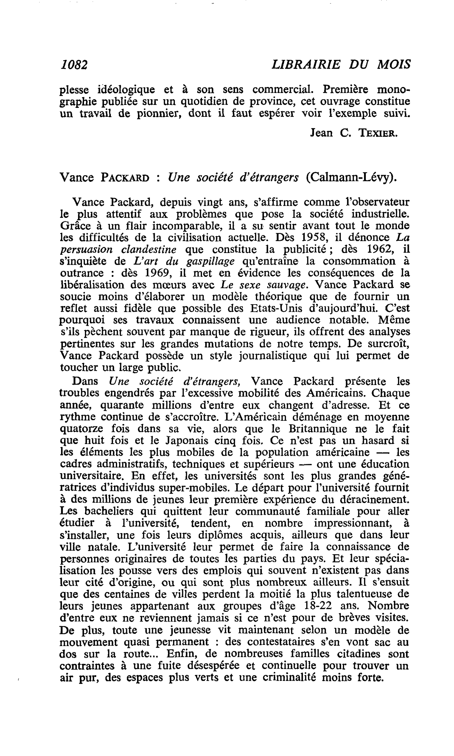 Vance Packard : Une société d’étrangers