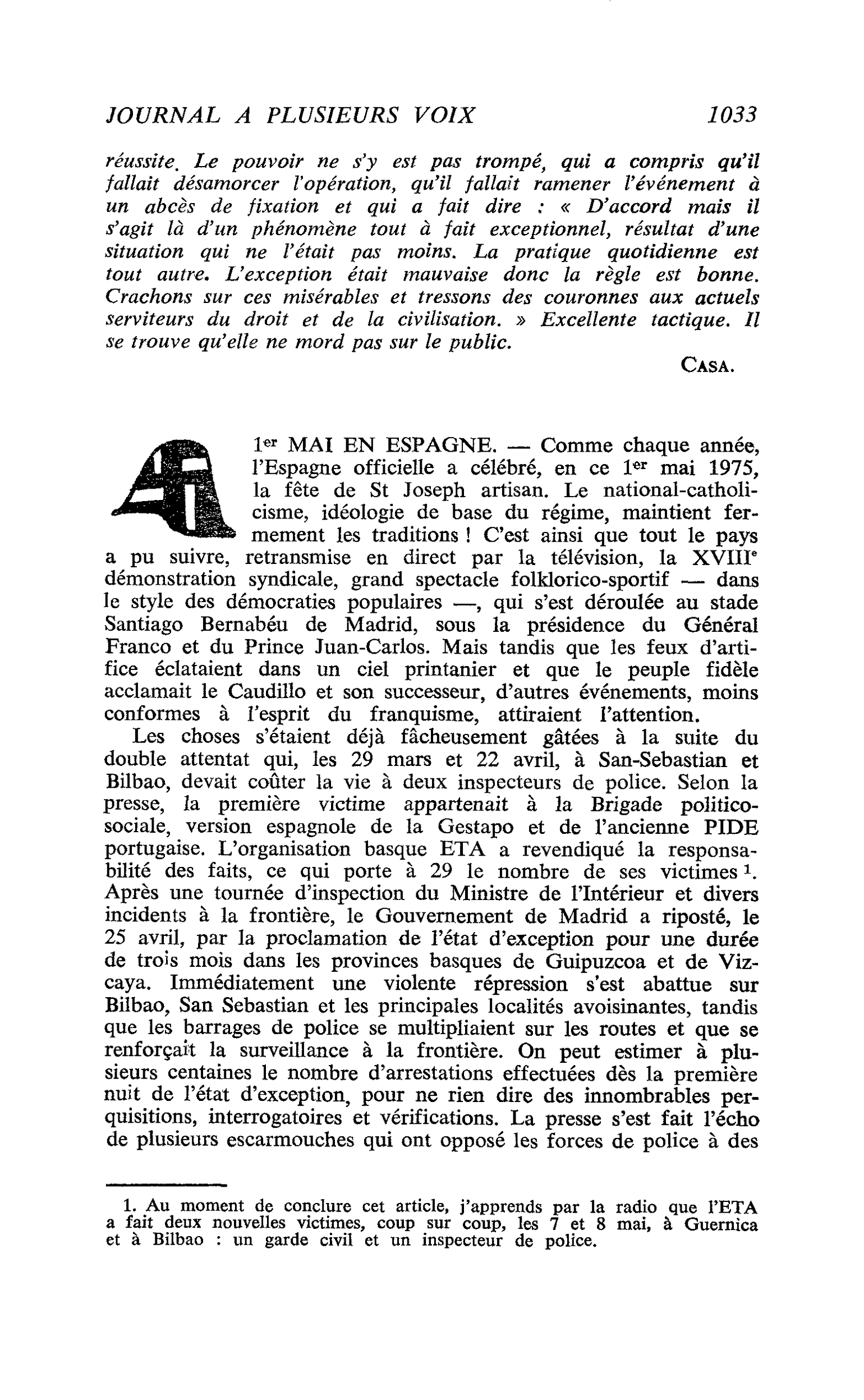1er MAI EN ESPAGNE