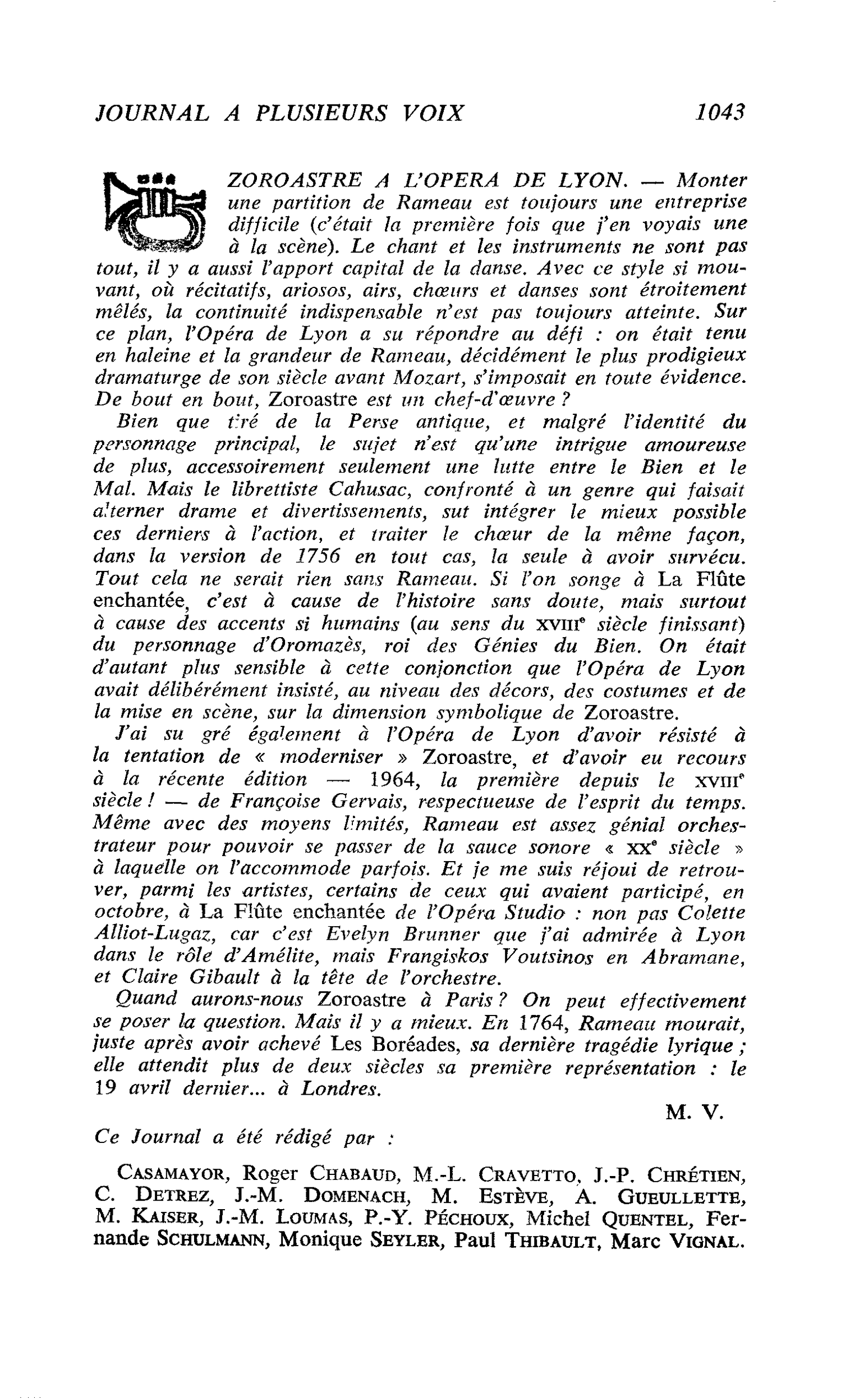 ZOROASTRE A L’OPERA DE LYON