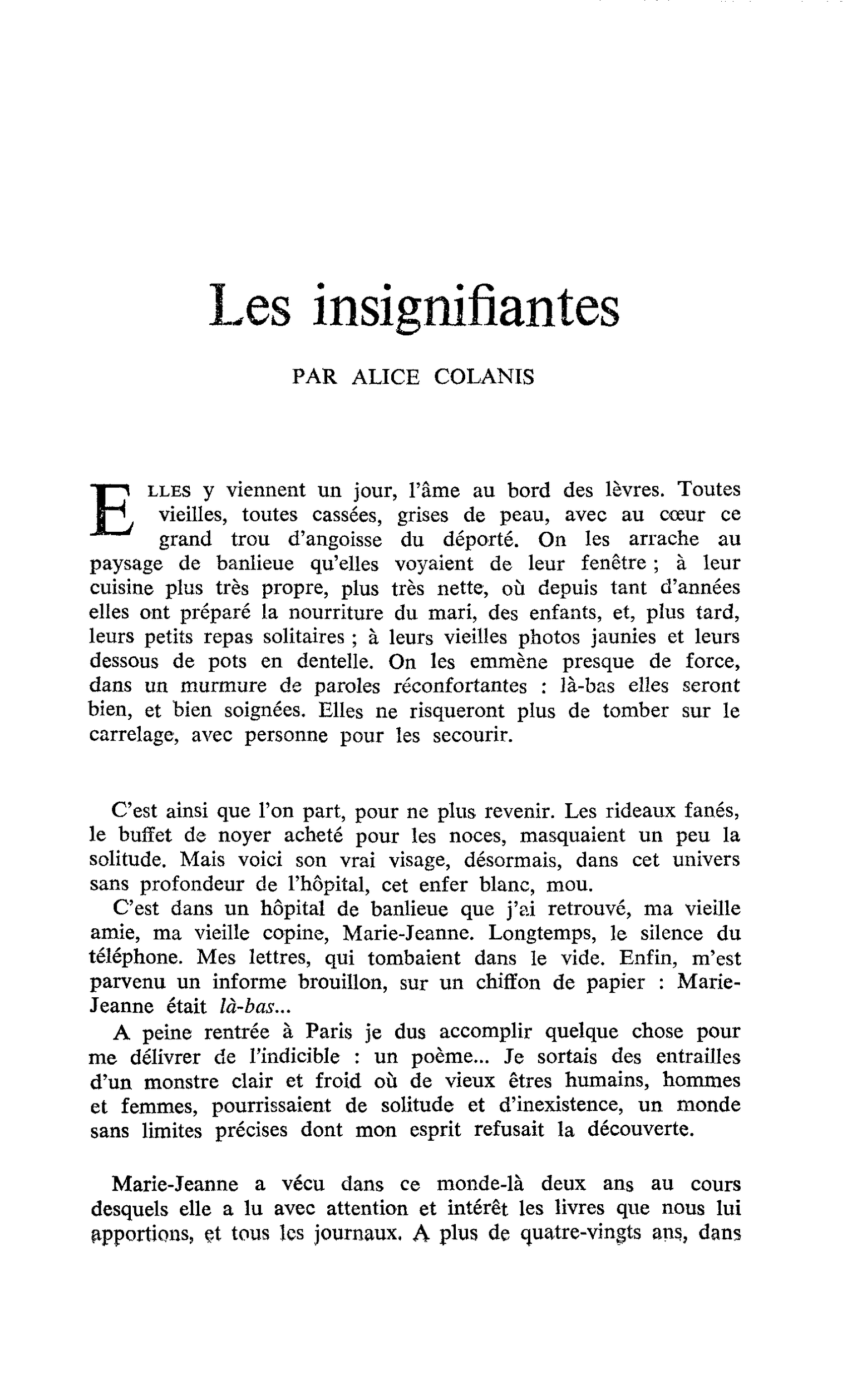 Les insignifiantes