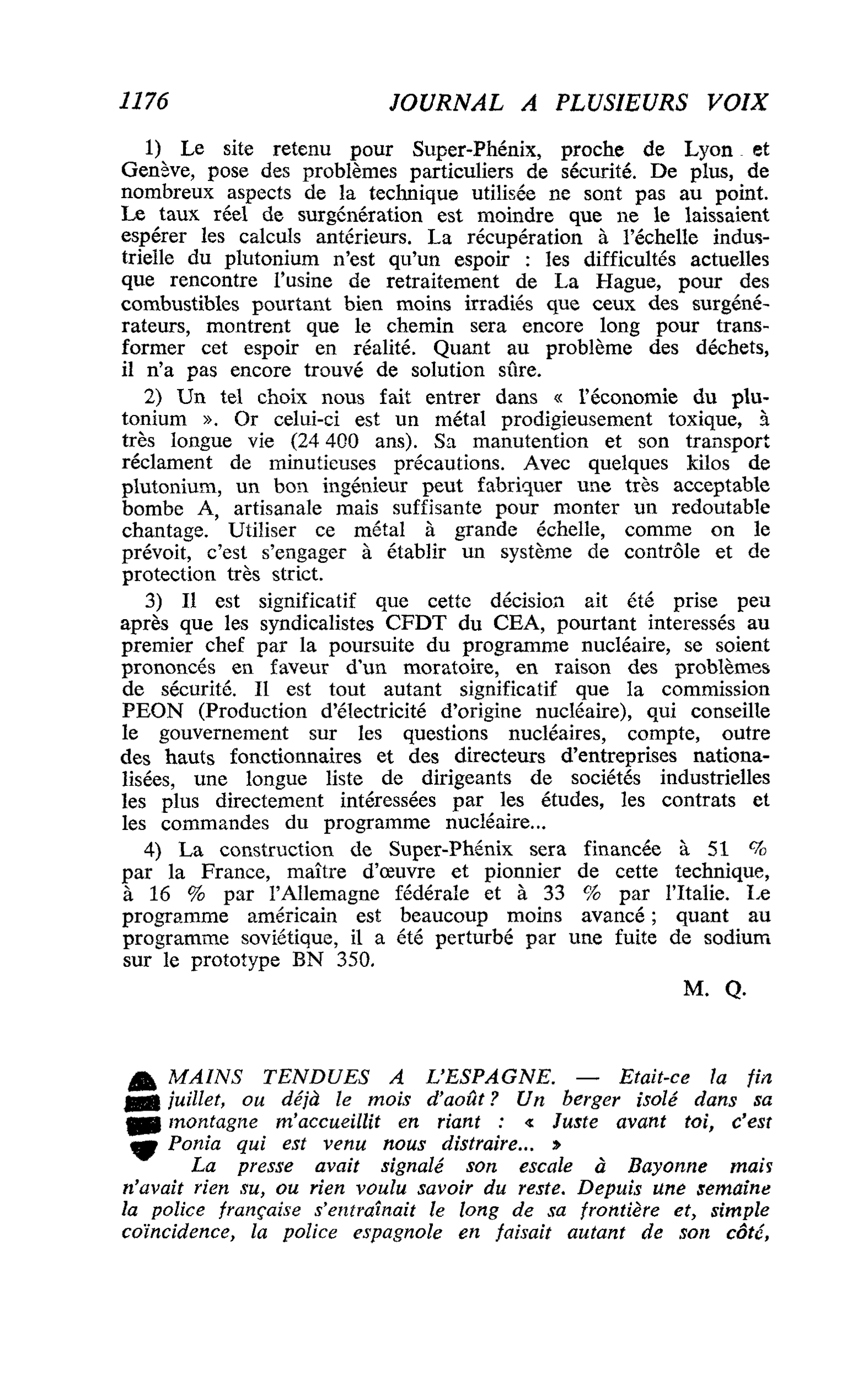 MAINS TENDUES A L’ESPAGNE