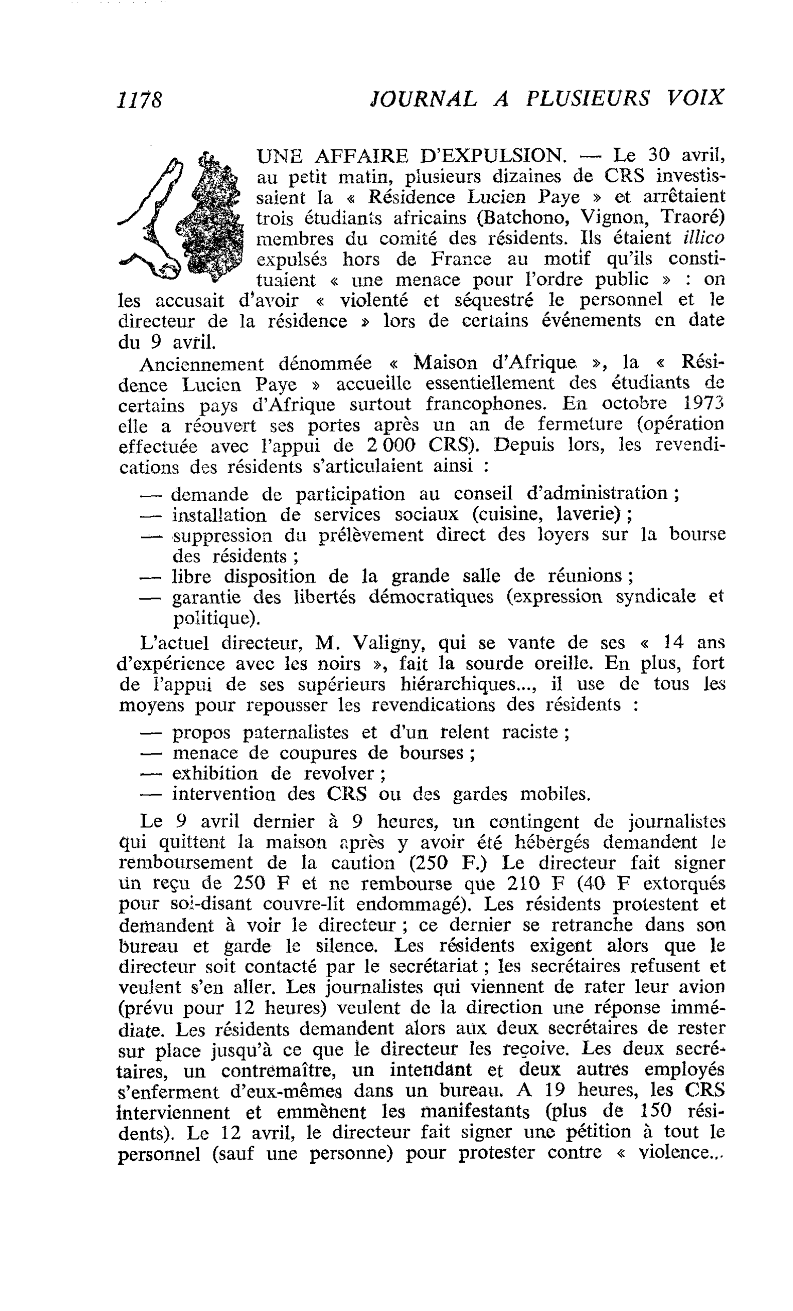 UNE AFFAIRE D’EXPULSION